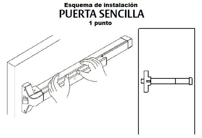 Barra Antipánico Yale Serie 300 Push-1P Silver-1