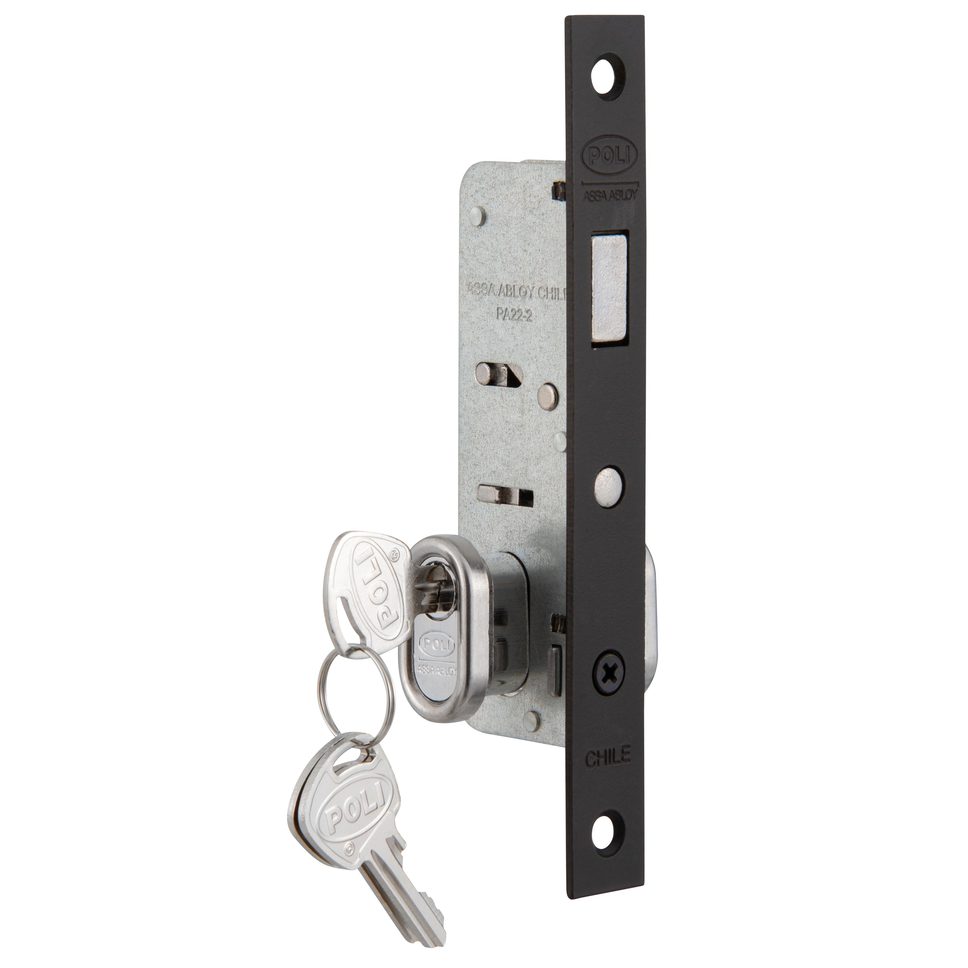 Cerradura Embutida POLI Puerta Corredera Negra-2
