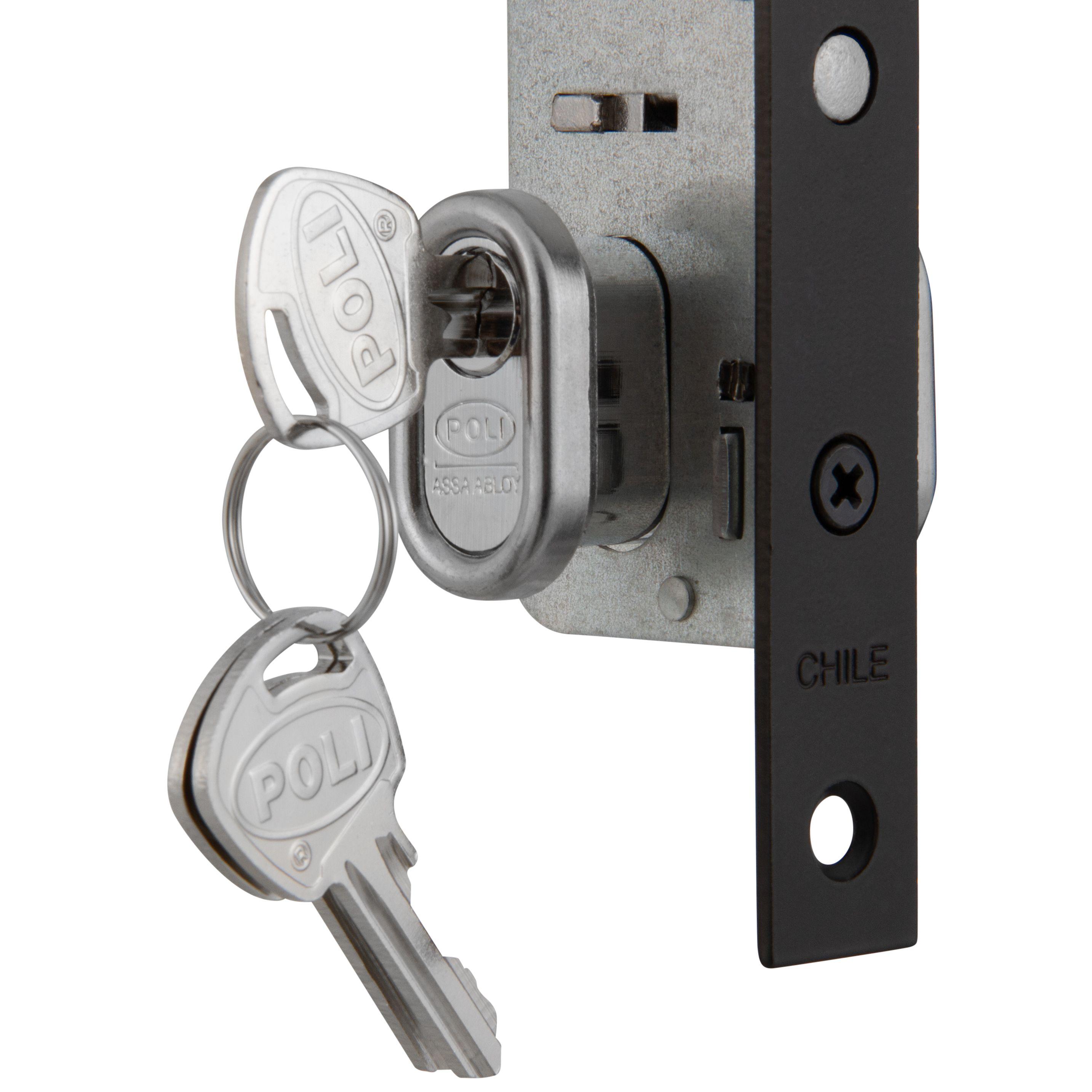 Cerradura Embutida POLI Puerta Corredera Negra-4