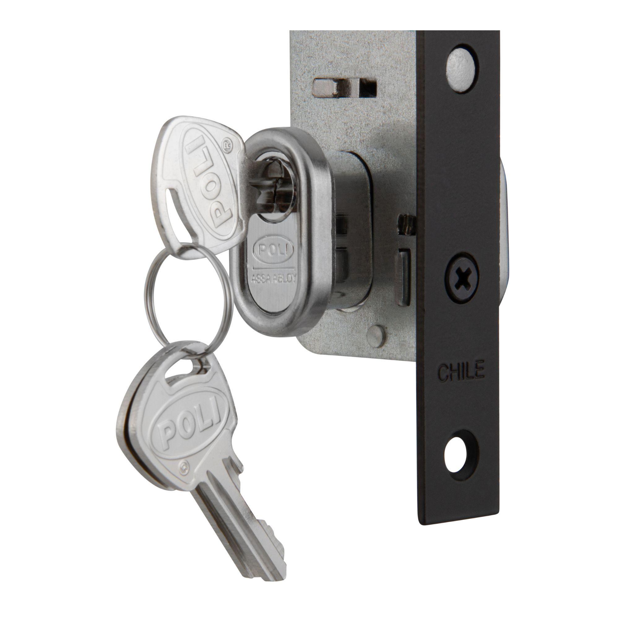 Cerradura Embutida POLI Puerta Corredera Negra-3