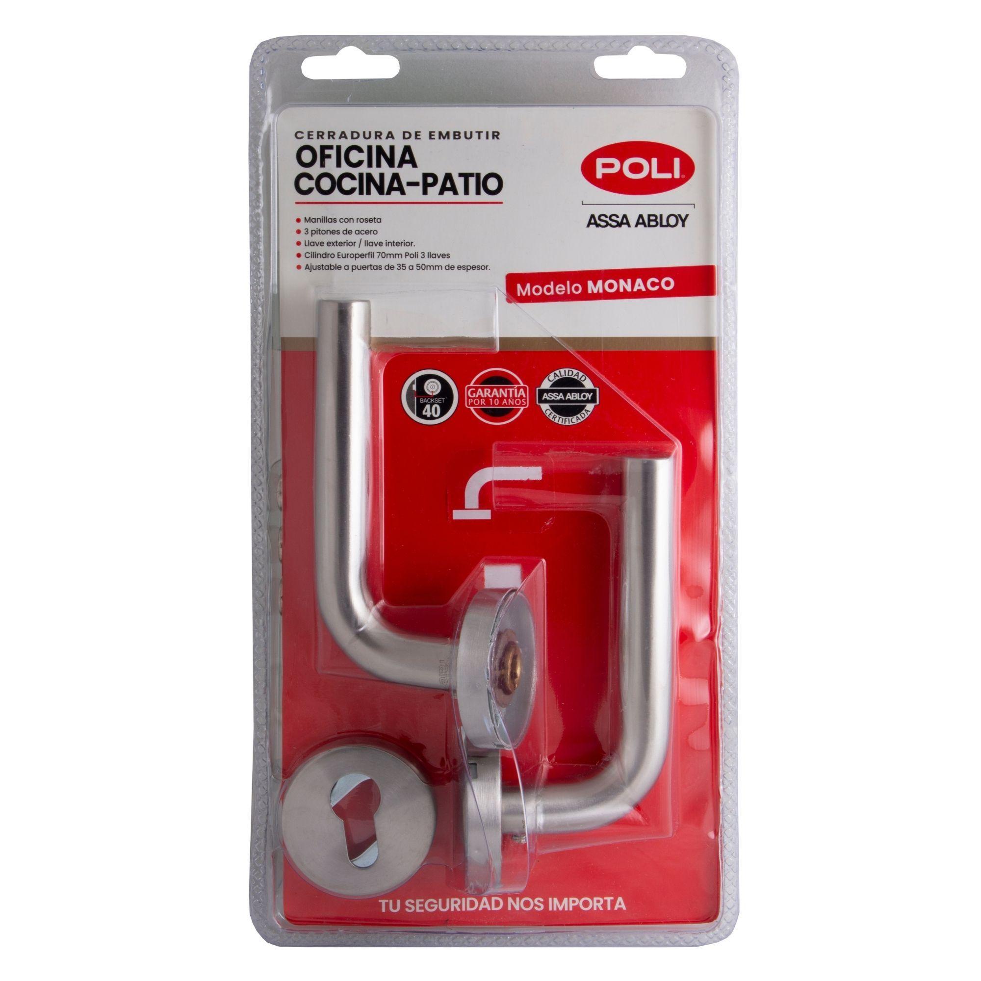 Cerradura Embutida POLI Monaco B40 Oficina/Dormitorio-1