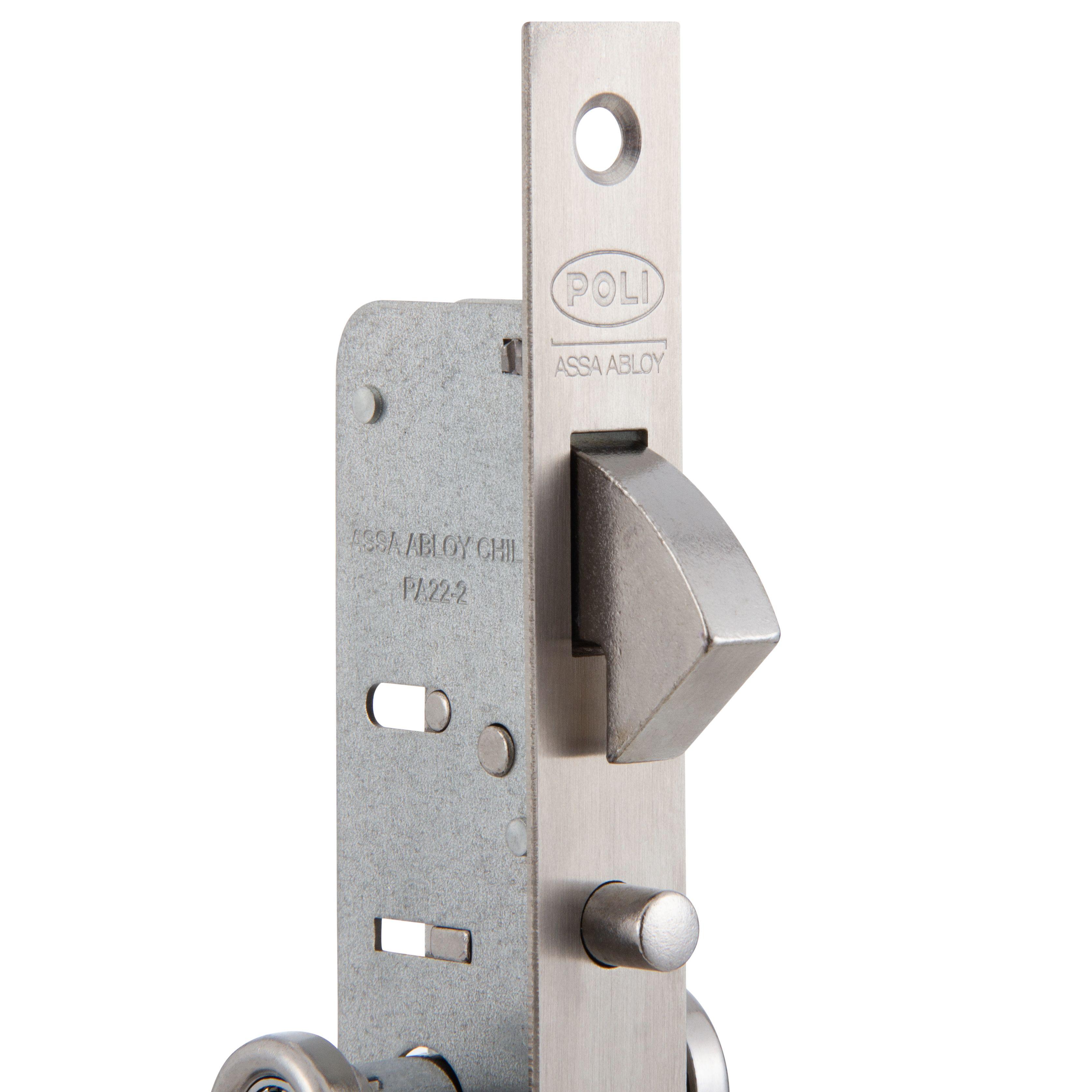 Cerradura Embutida POLI Puerta Corredera Cromado-4