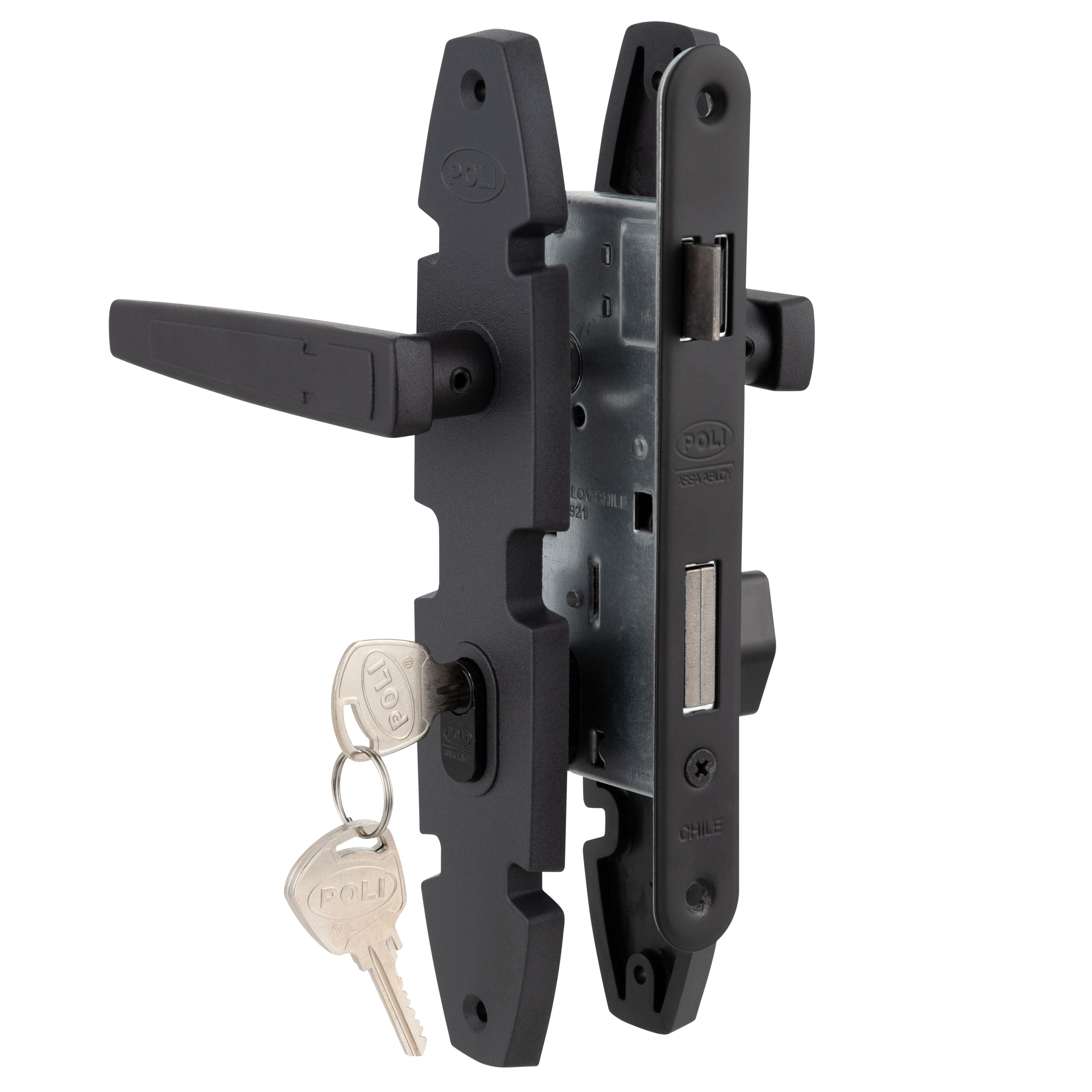 Cerradura Embutida Nórdica Poli Oval B40 Oficina/Dormitorio Negro-2