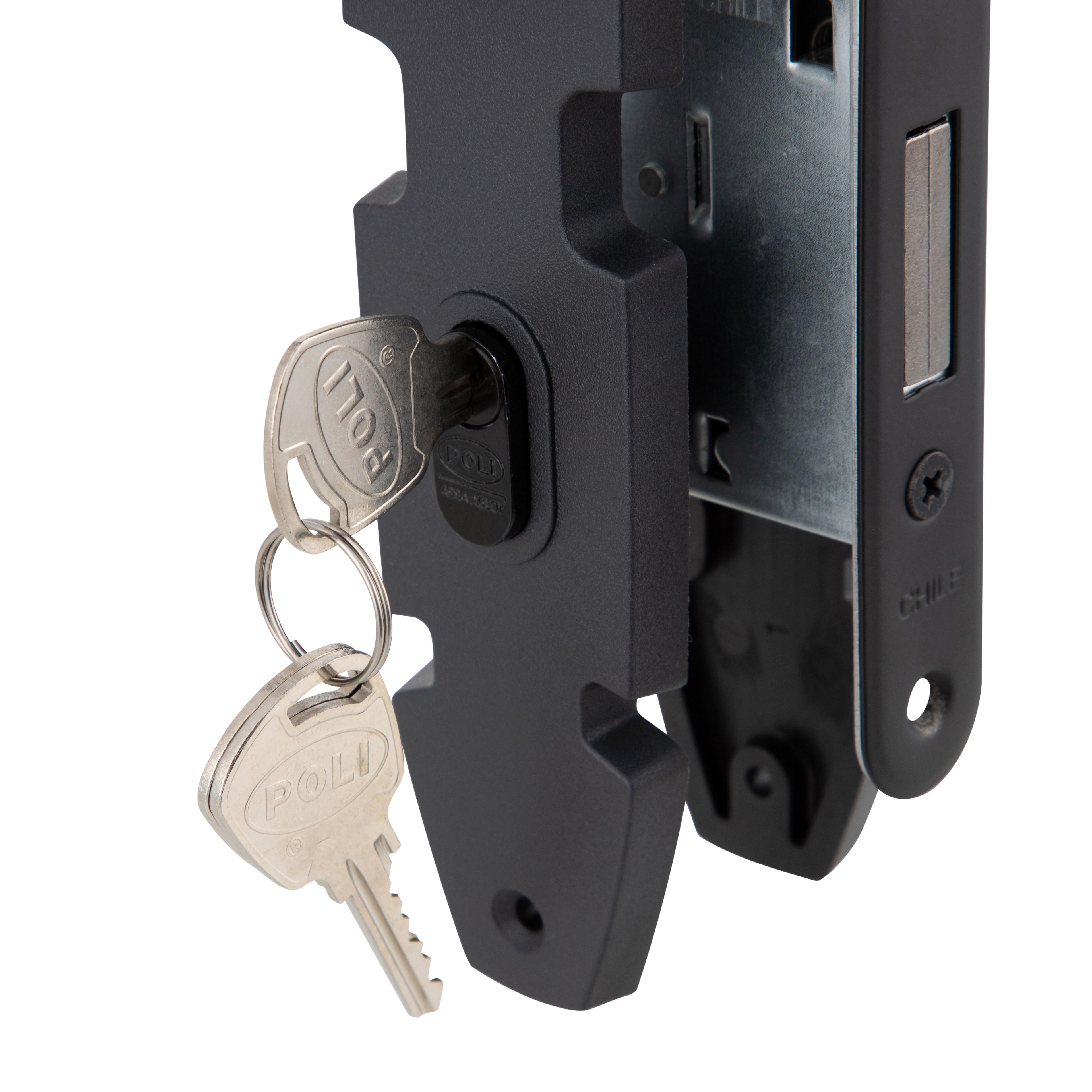 Cerradura Embutida Nórdica Poli Oval B40 Oficina/Dormitorio Negro-5