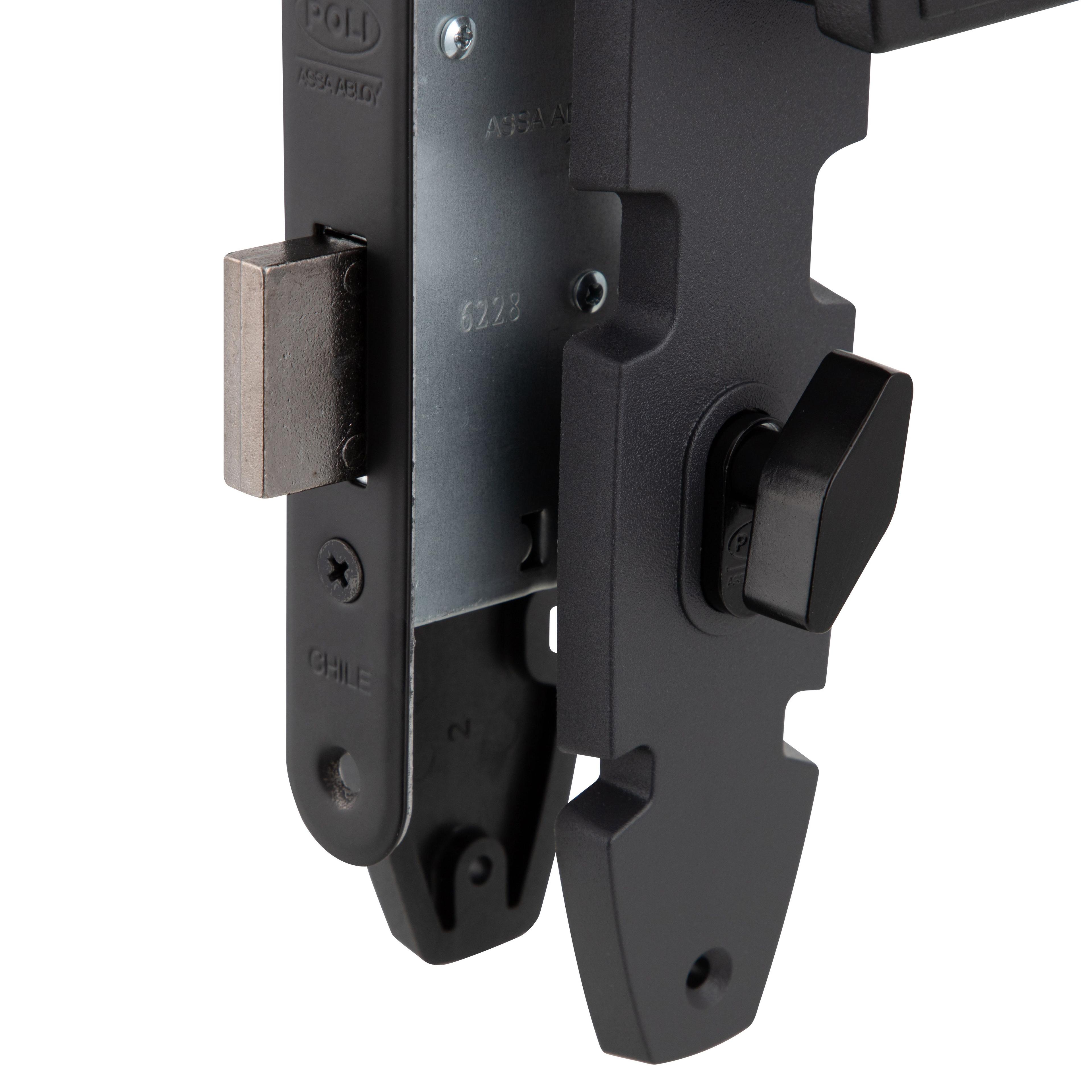 Cerradura Embutida Nórdica Poli Oval B40 Oficina/Dormitorio Negro-6