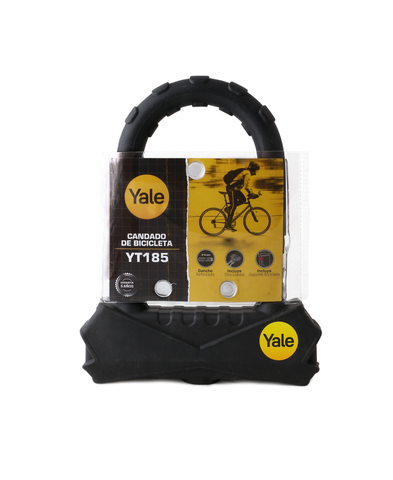Candado Yale Bicicleta U-Lock 18,5cm Negro-6