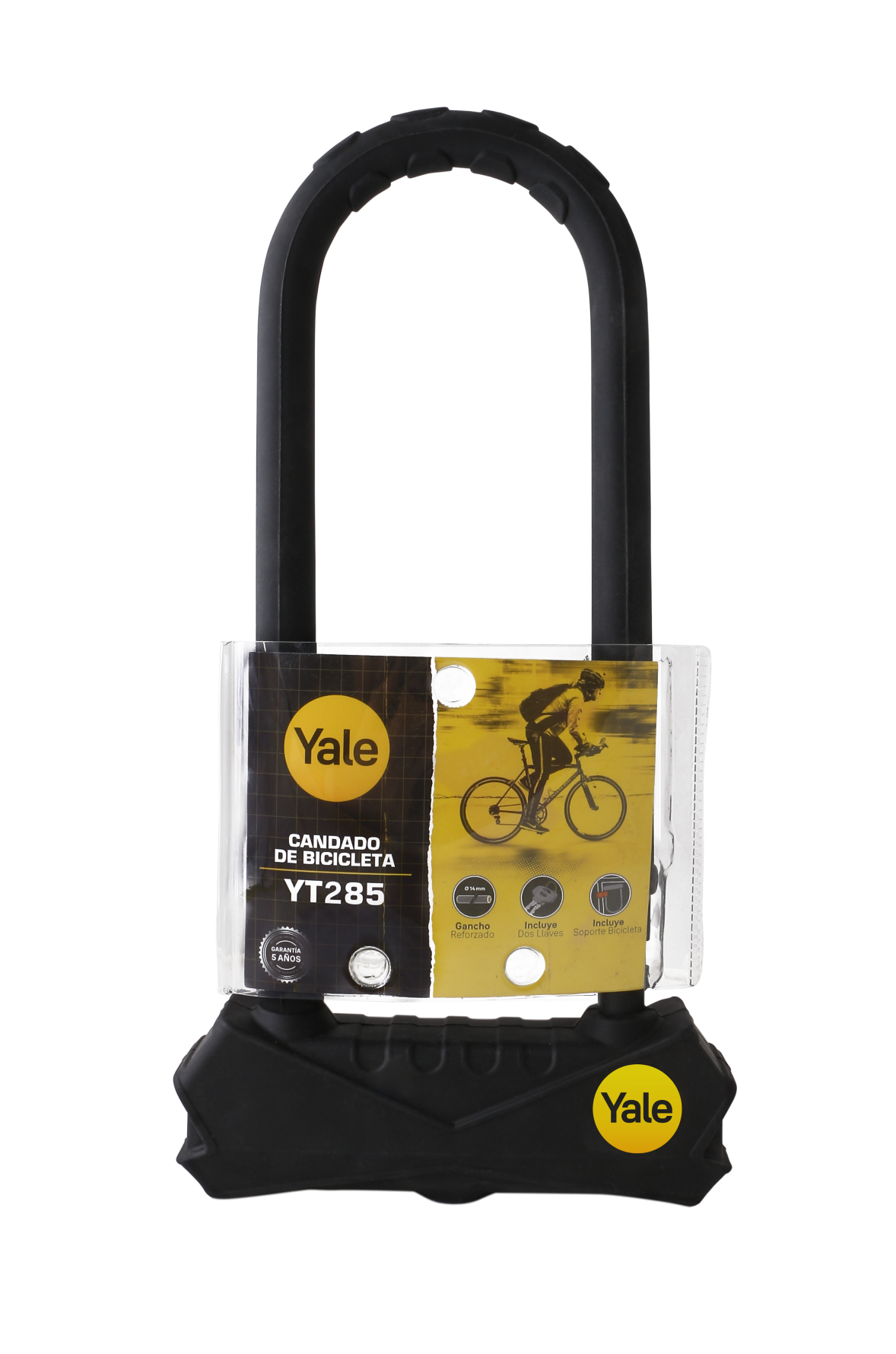 Candado Yale Bicicleta U-Lock 28,5cm Negro-5