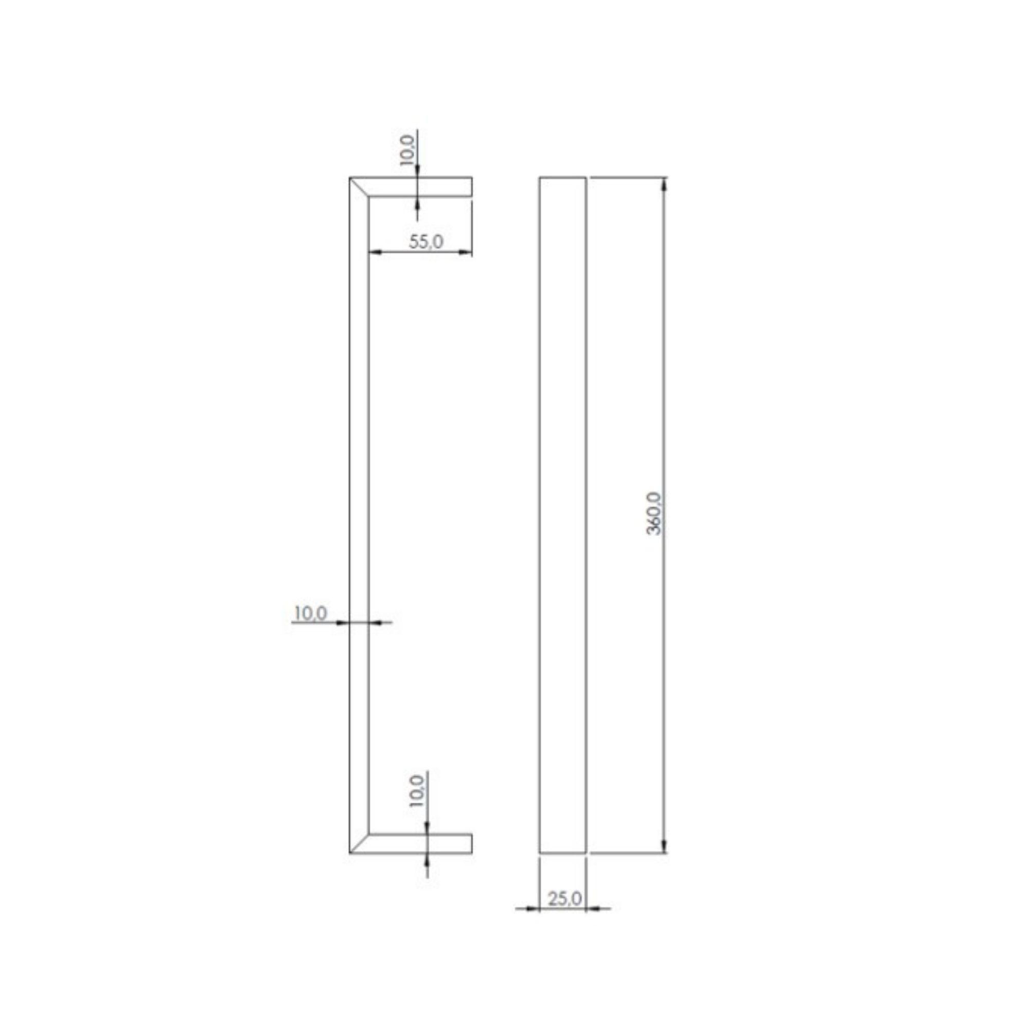 Manillón Milano Yale Simple 36cm + Tope 1/2 Luna negro-6
