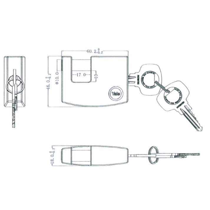 Candado Profesional YALE Y124 Cortina – 60mm-3