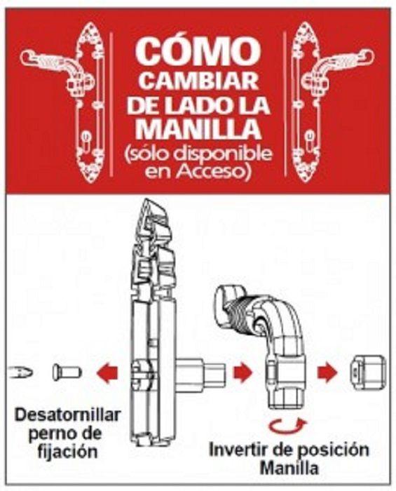 Cerradura Embutida Poli Rústica B40 y Tirador Acceso 1/2-3