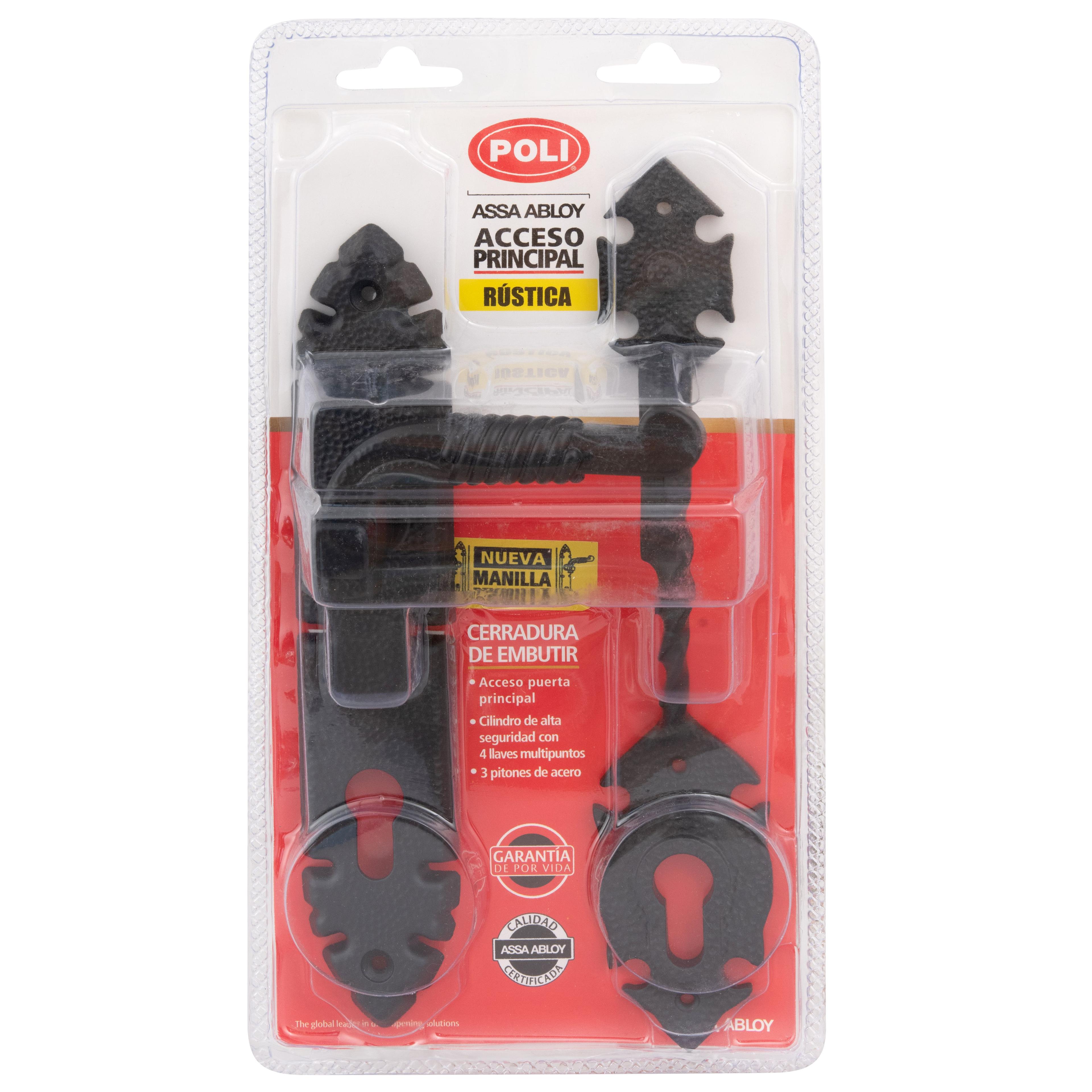 Cerradura Embutida Poli Rústica B40 y Tirador Acceso 1/2-3