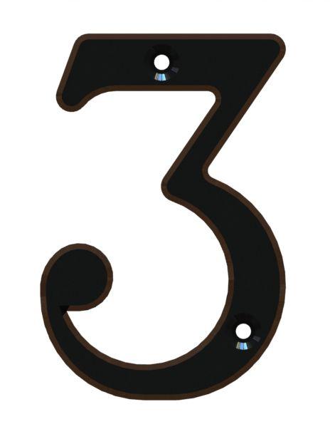 Número 3 Estándar Poli 8,5cm Rústico-0