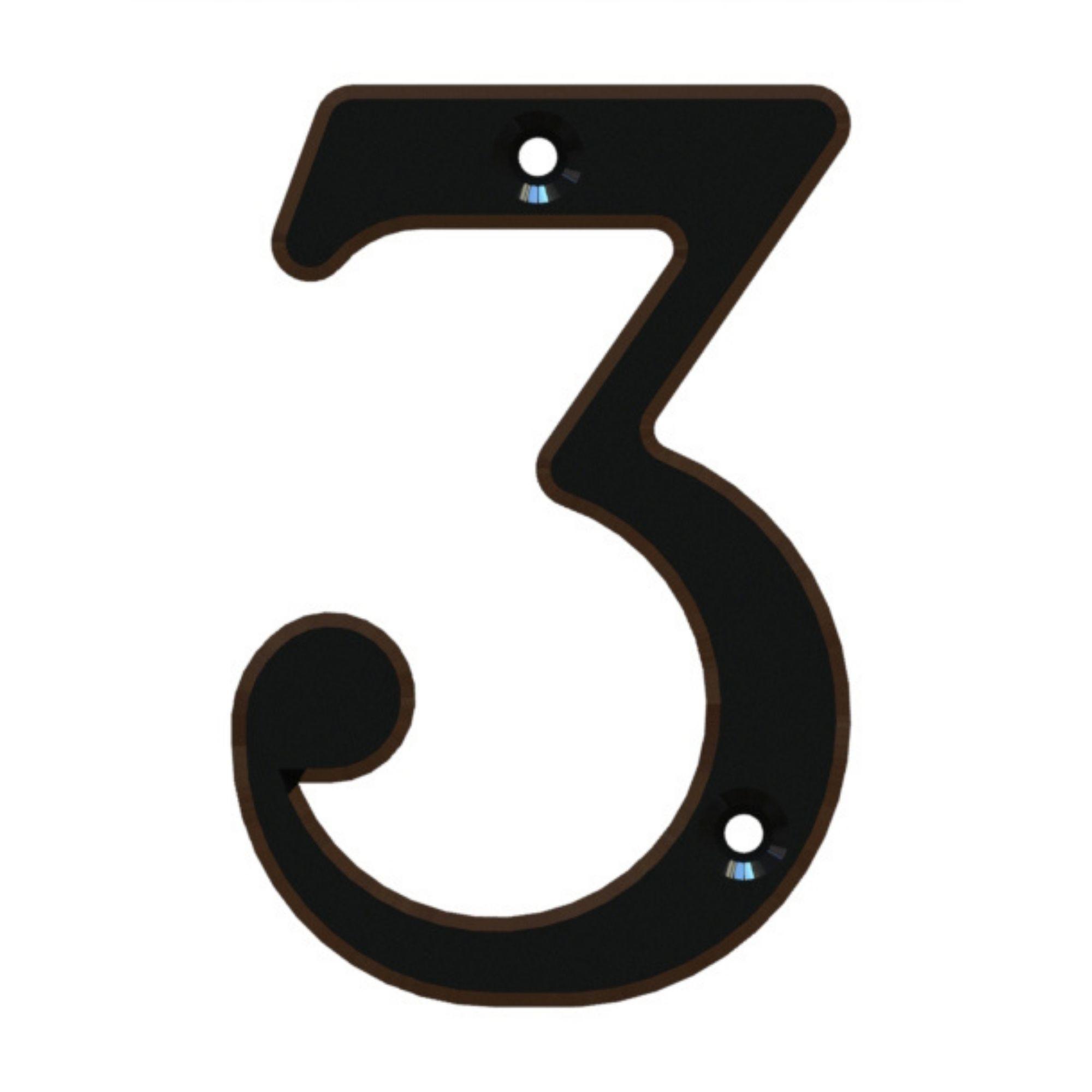Número 3 Estándar Poli 8,5cm Rústico-1