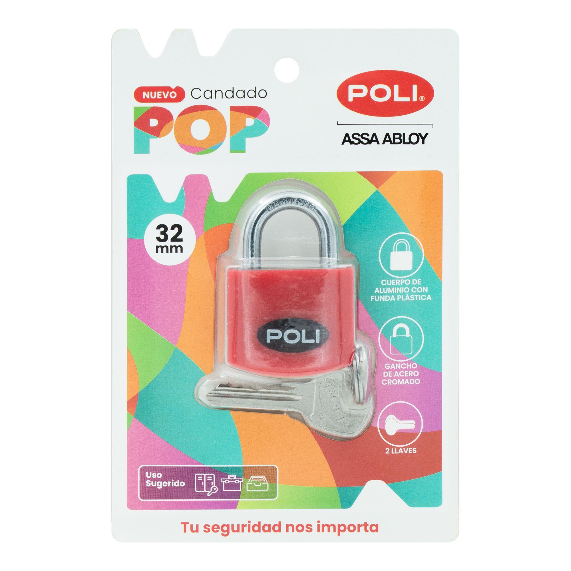 CANDADO POLI POP 32MM ROJO-4