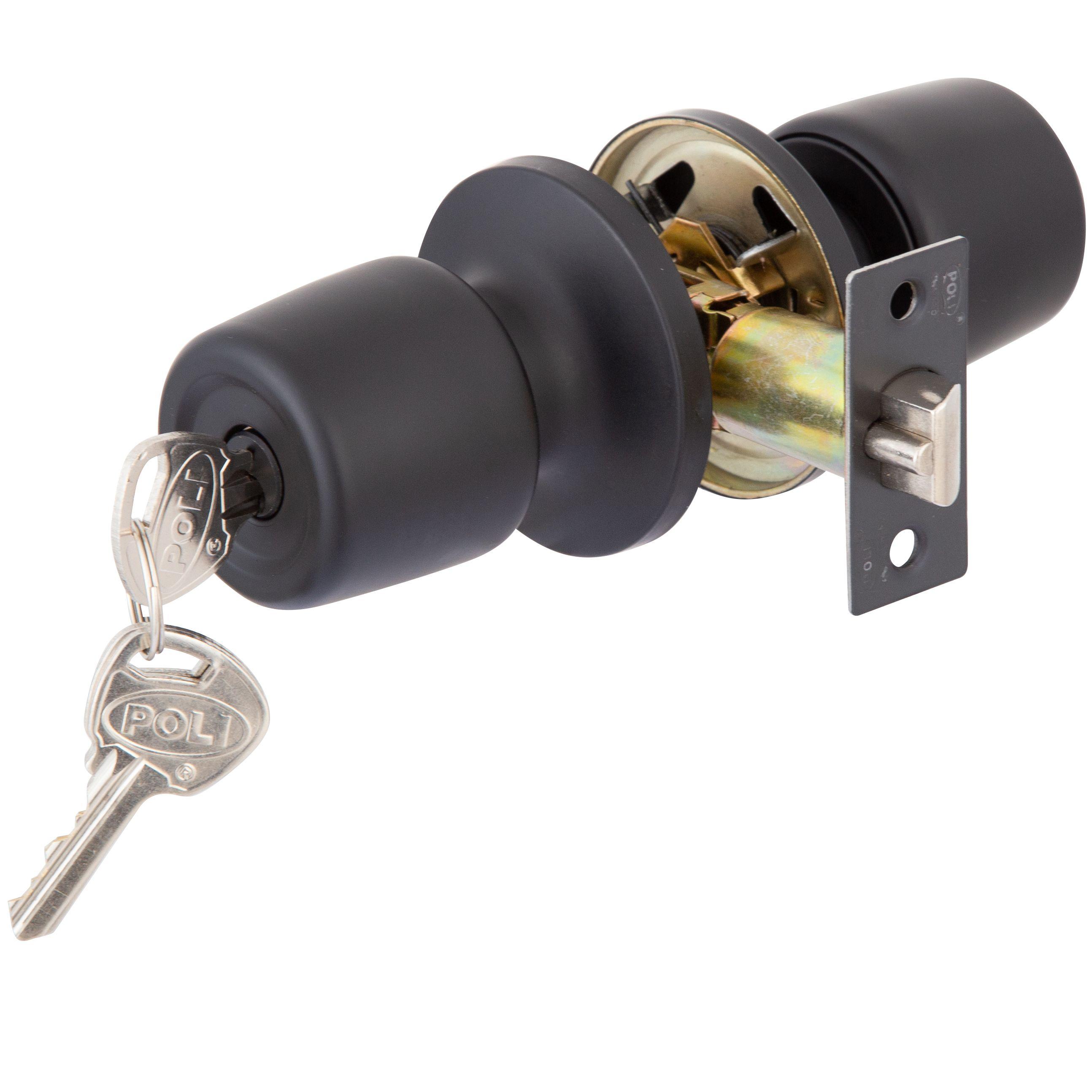 Cerradura Tubular Pomo 8000Antibacterial Of/Dormitorio Negro-4