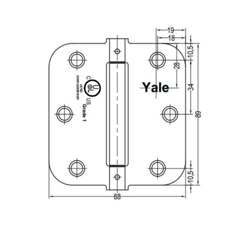 Bisagra con Resorte Yale 3.5mm x 3.5mm-2