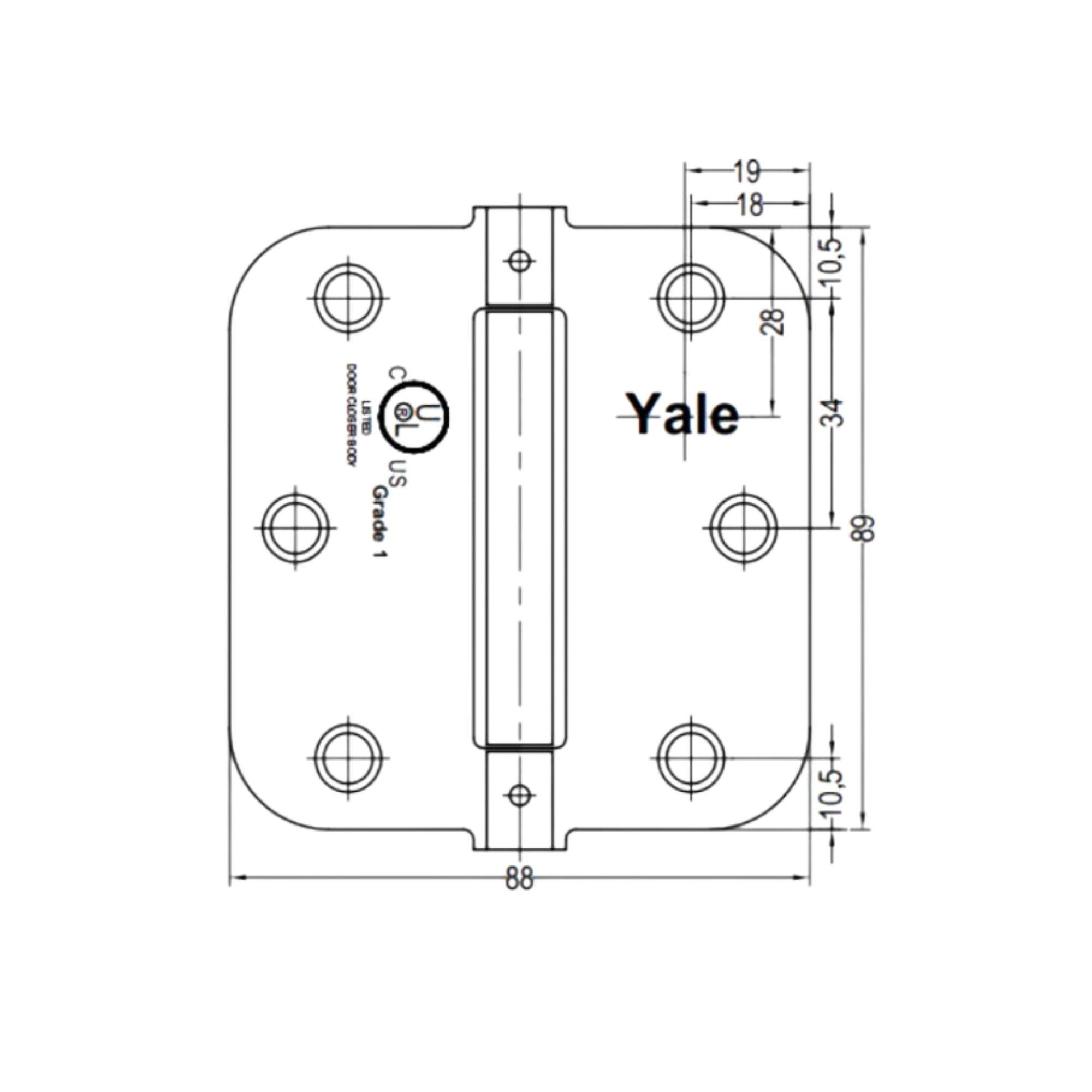 Bisagra Con Resorte Yale 3.5 X 3.5 Pulgadas-2