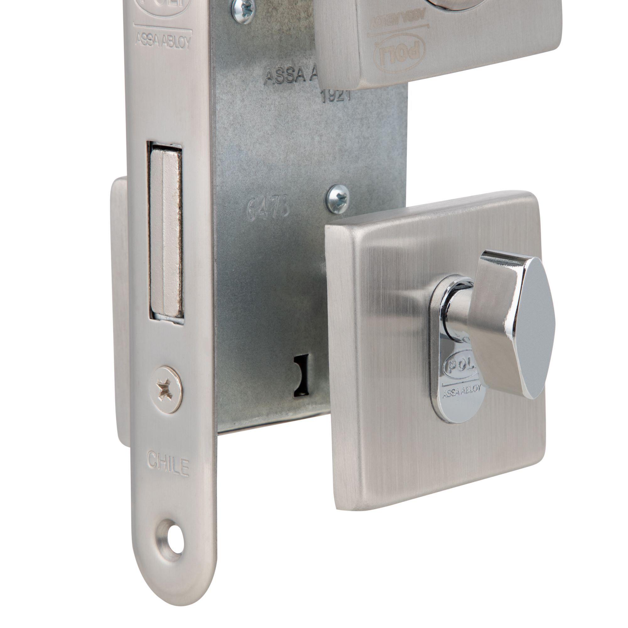Cerradura Embutida Poli Piano B40 dormitorio Llave/Perilla-5
