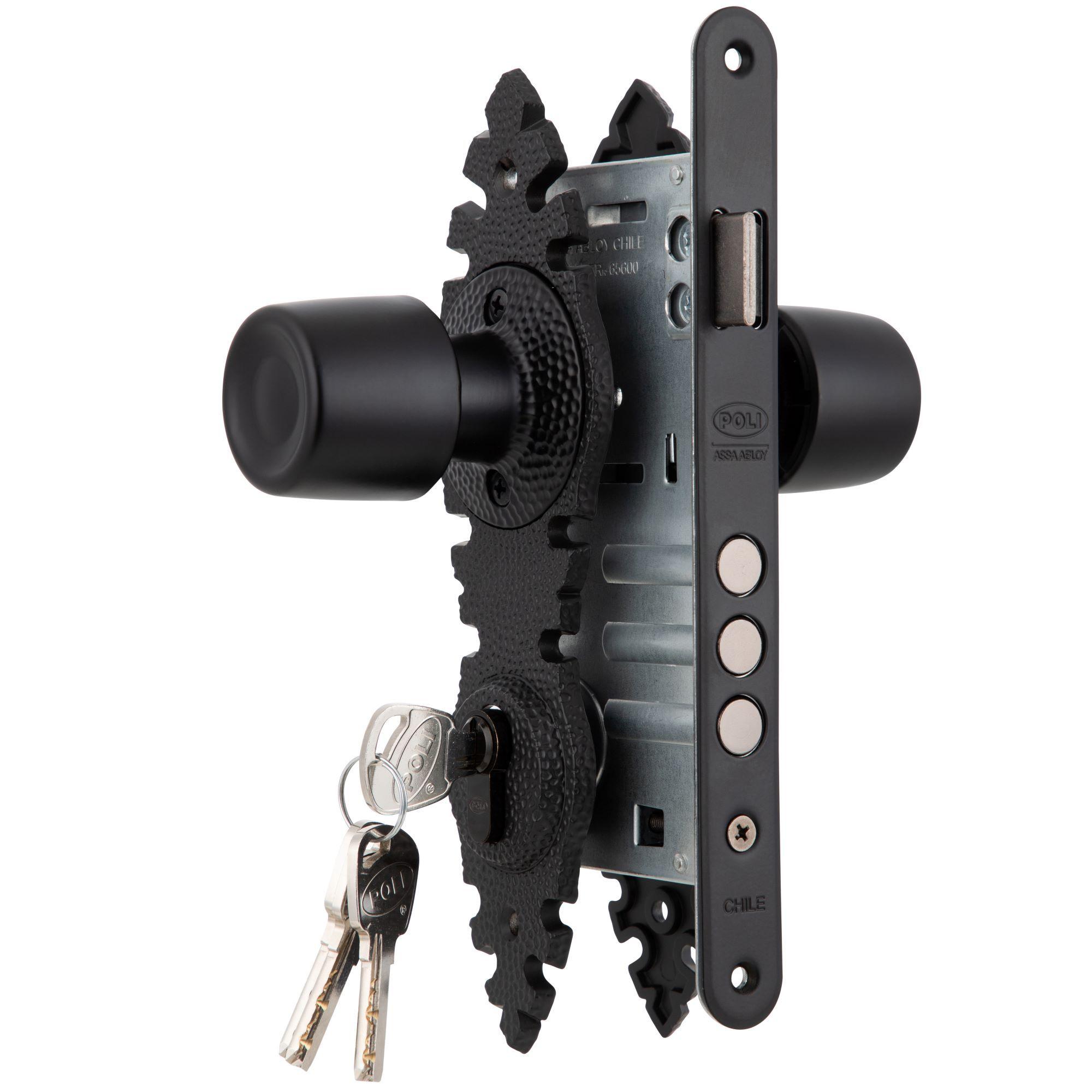 Cerradura Embutida Pomo Urbano Rústica B60 Oficina-3