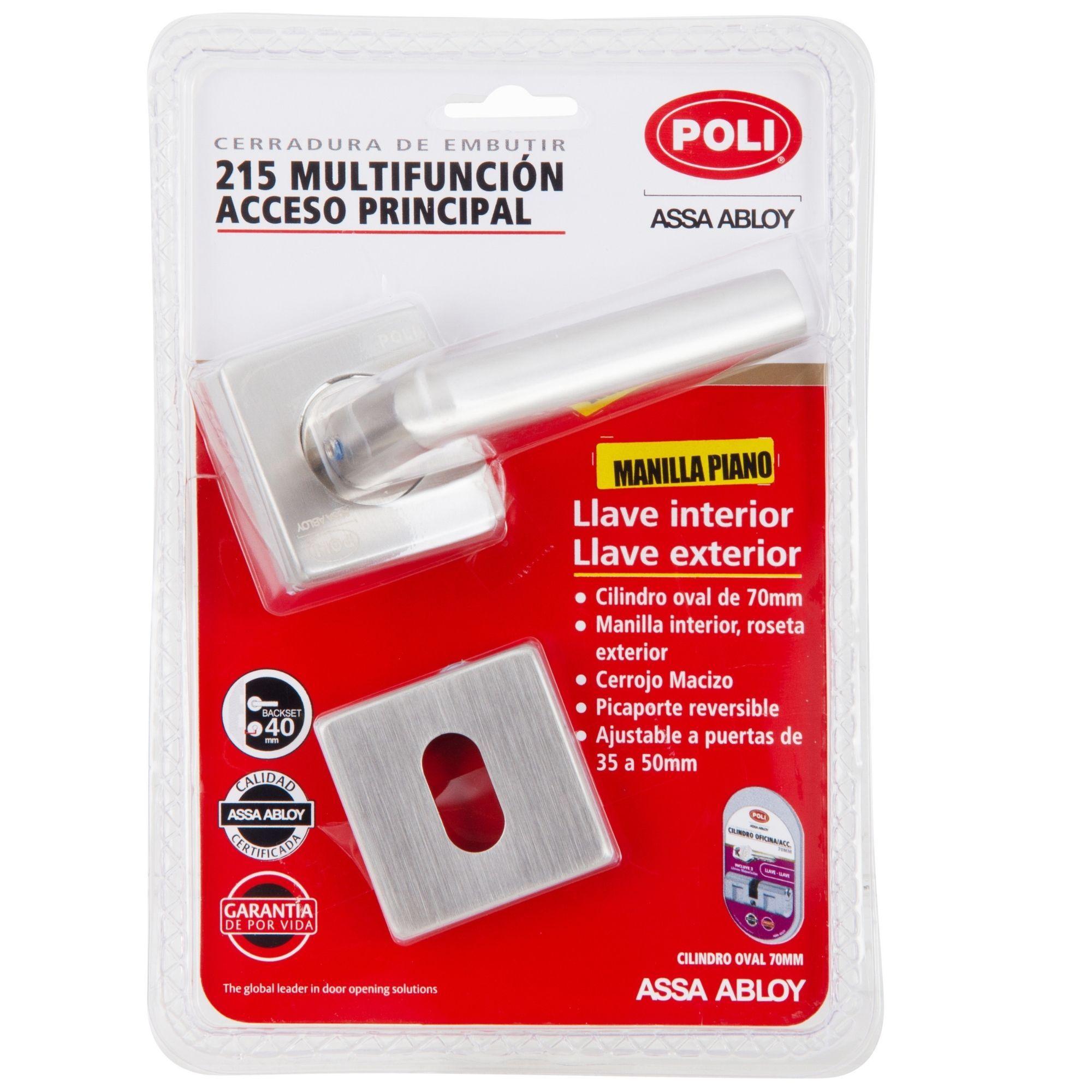 Cerradura Embutida Piano Poli B40 Acceso Llave/Llave-5