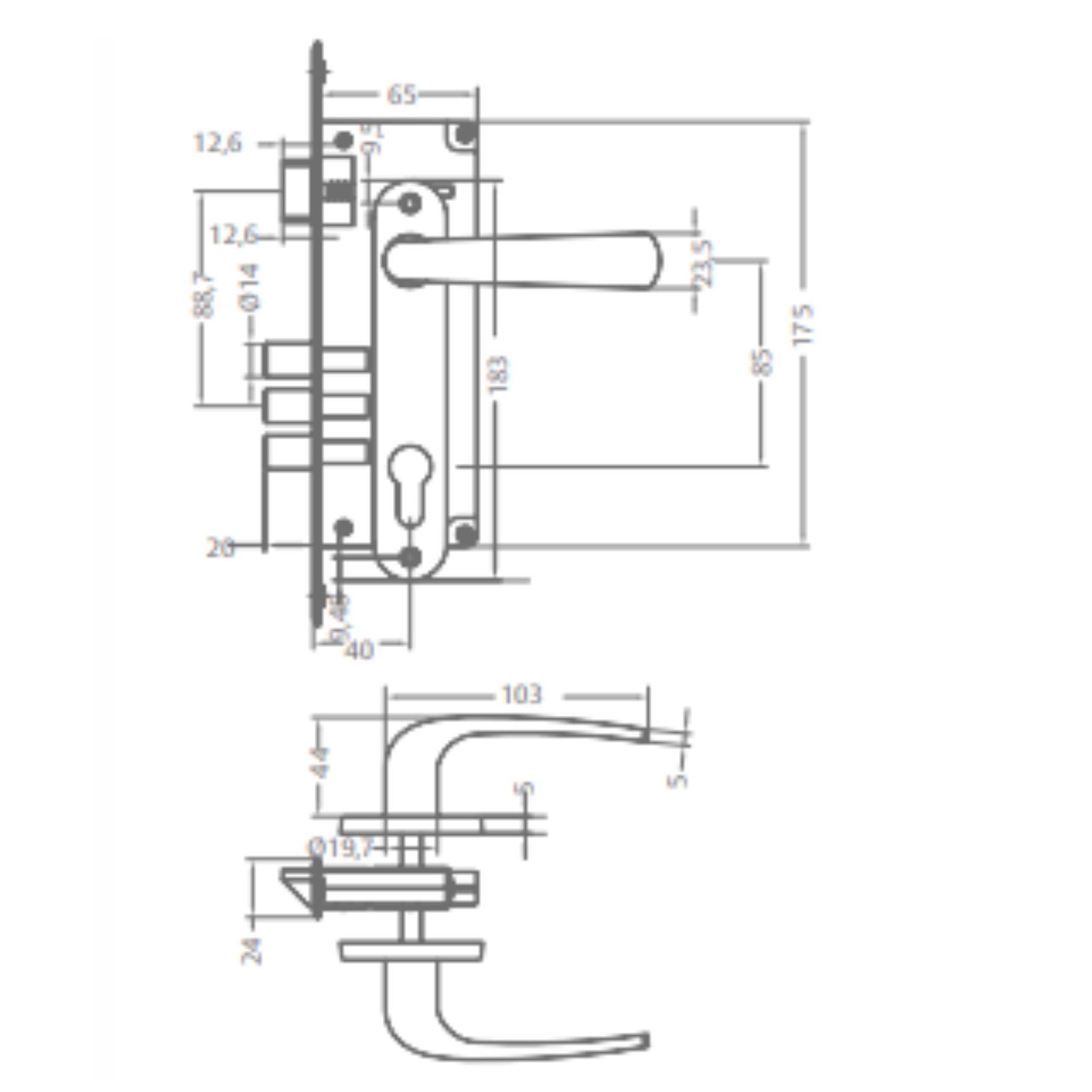 Cerradura Embutida Poli Futura B40 Oficina-5
