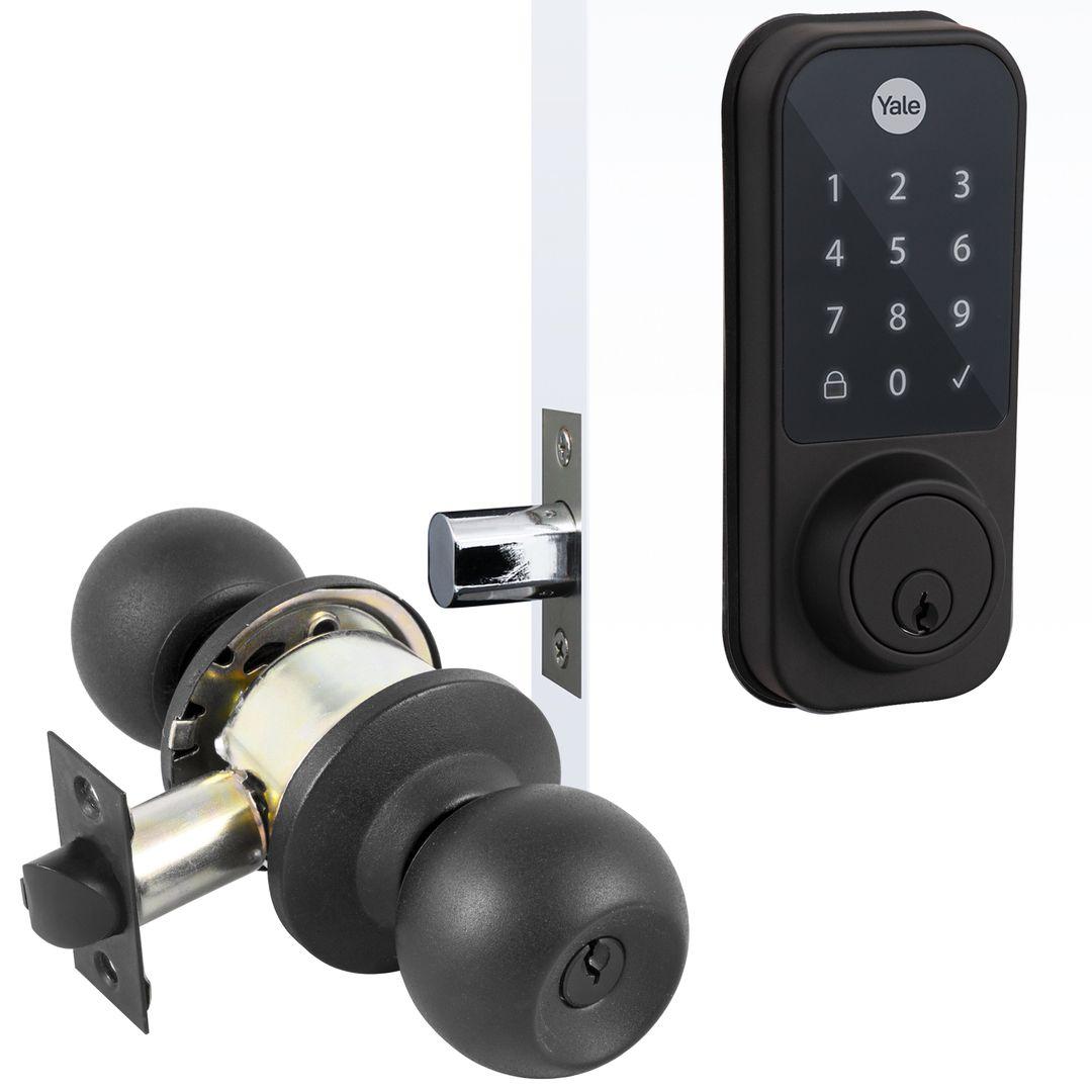 Pack Cerradura Digital YDD120Negro+Cerradura Cilíndrica Pomo-0