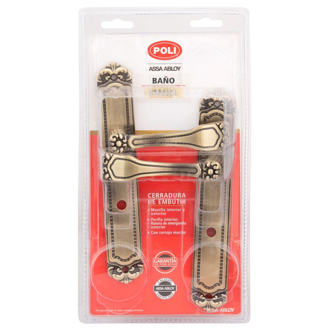 Cerradura Embutida Poli Barroca B40 Baño-4