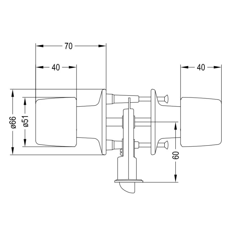 Cerradura Tubular Pomo Urbano Simple Paso Poli-2