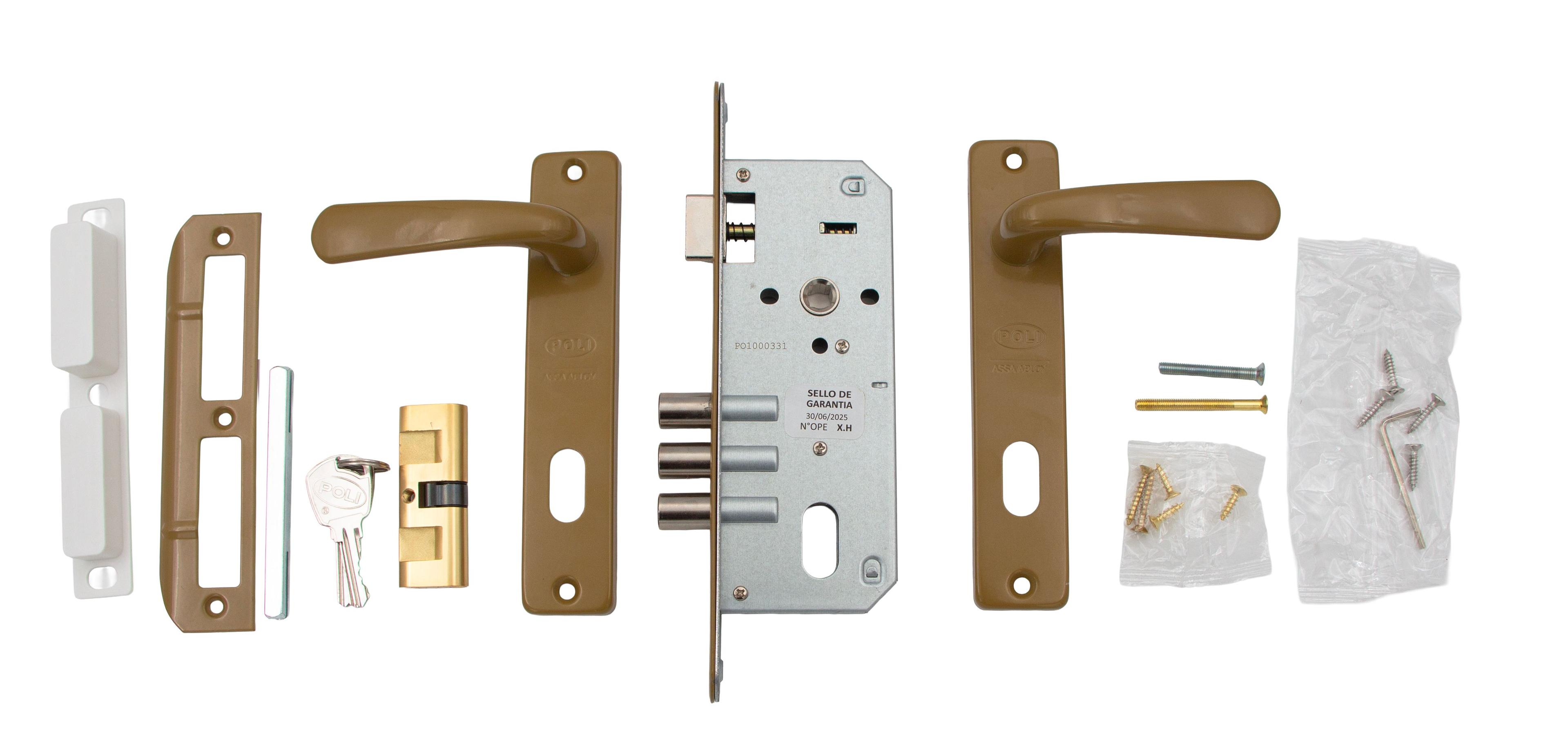 Cerradura Embutida Clásica Poli B40 Oficina Bronce-4