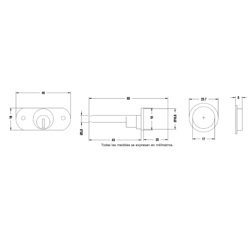 Cerradura de Muebles 175 Kardex Frontral-1