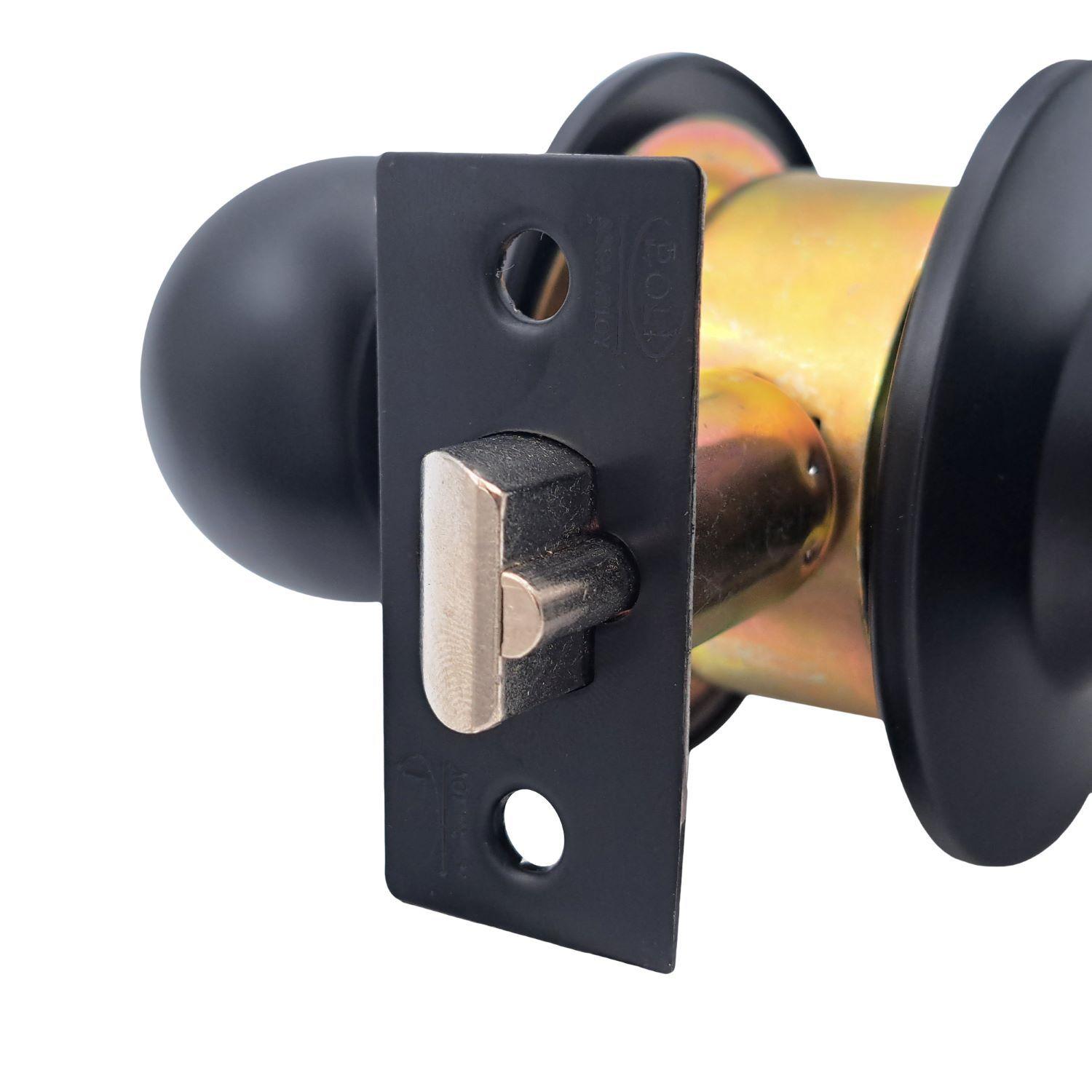 Cerradura Cilíndrica POLI Sfera Oficina/Dormitorio Negro-3