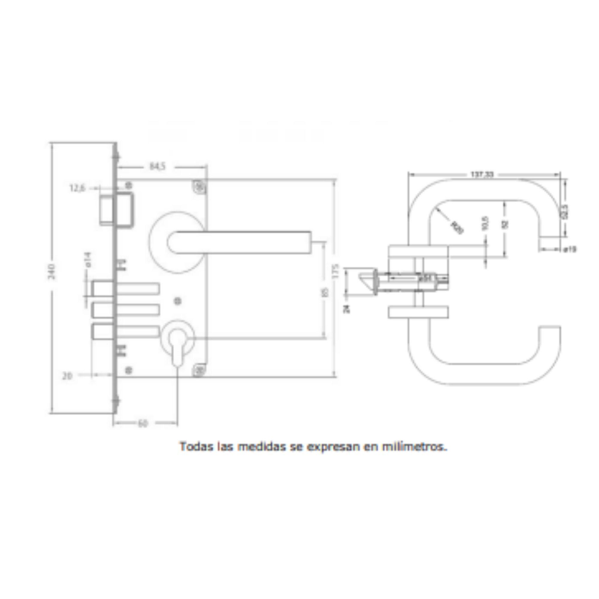 Cerradura Embutida Yale Roma B40 Oficina-3