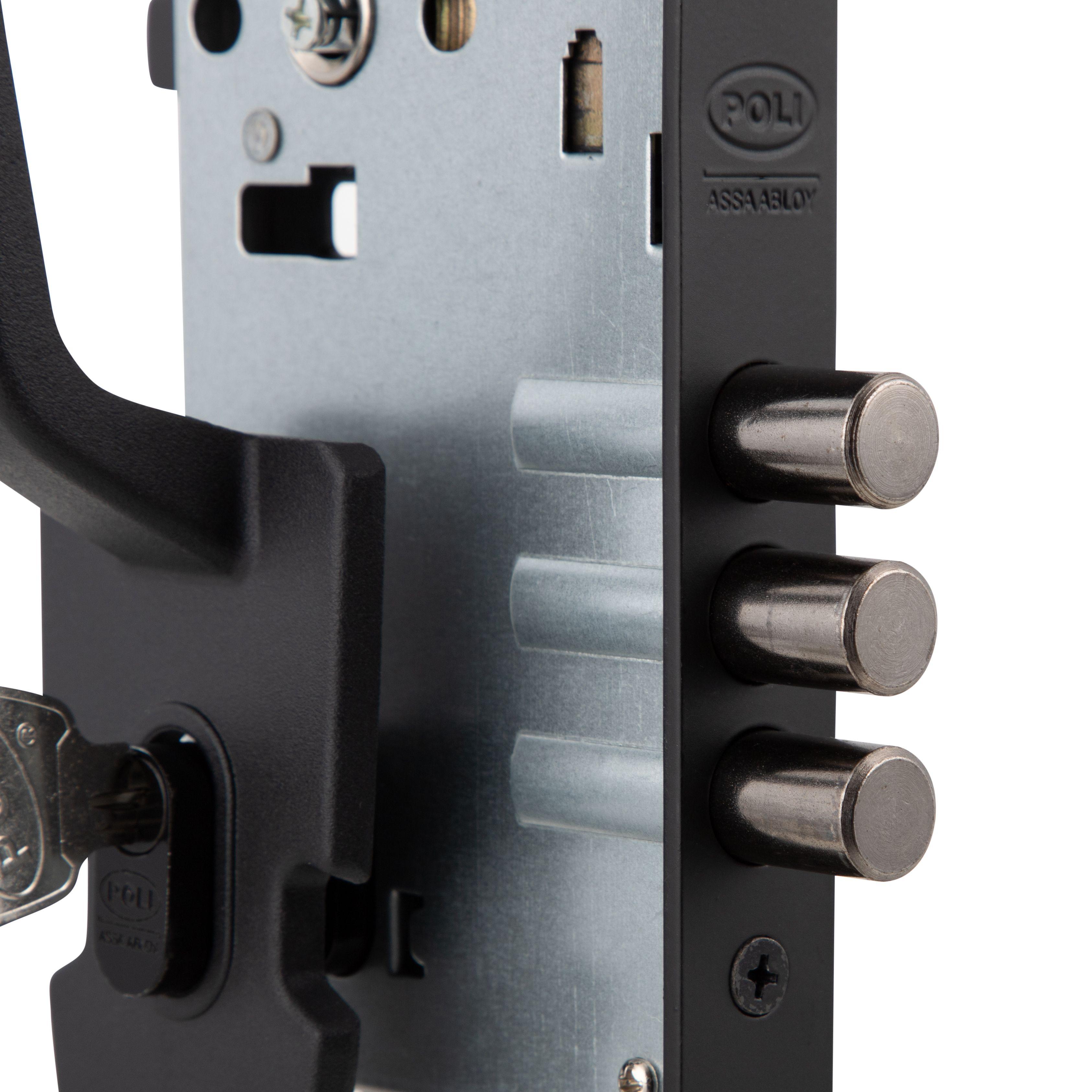 Cerradura Embutida Nórdica Oval B60 Acceso 1/2 con Tirador Negro-4