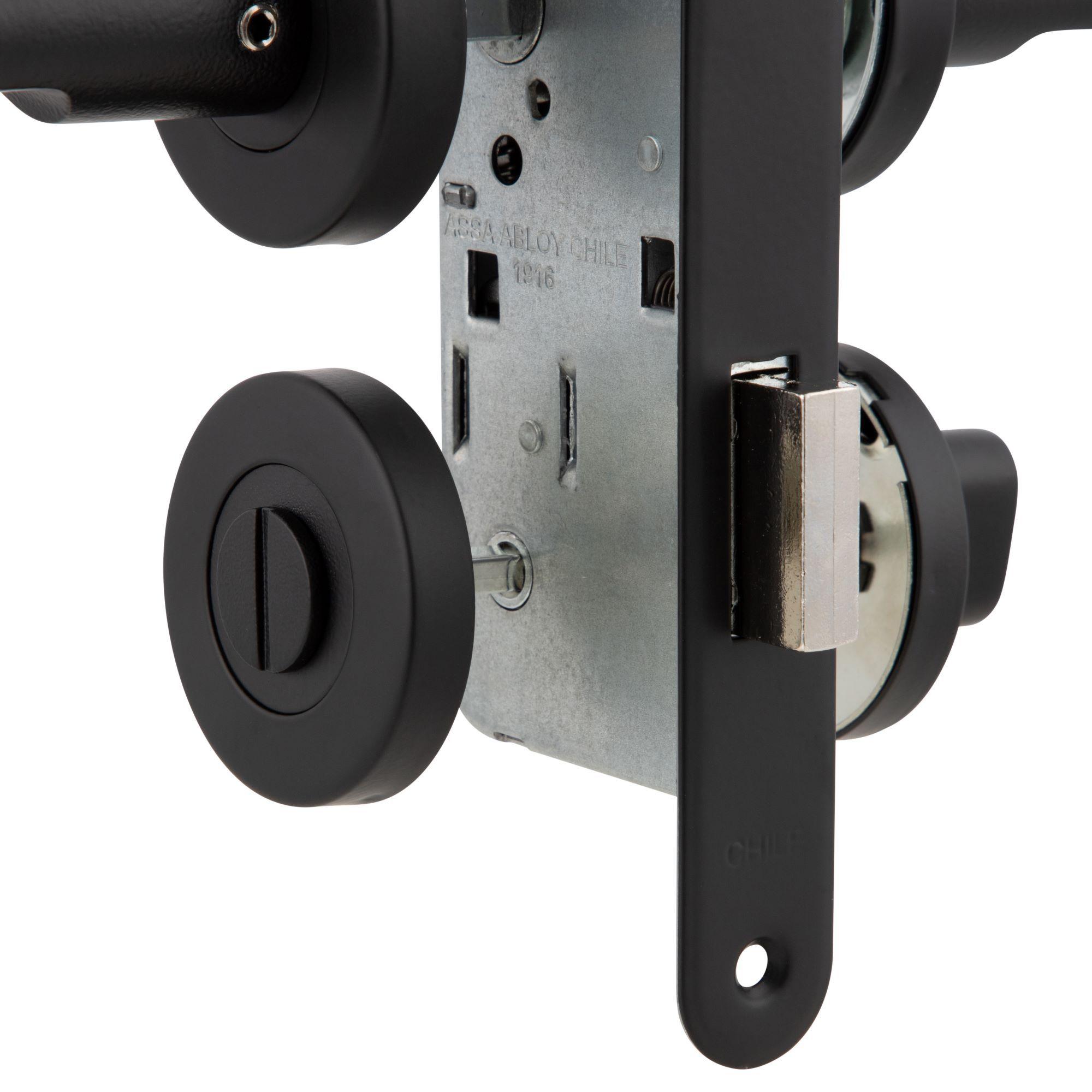Cerradura Embutida Milano B40 Baño Negro-3