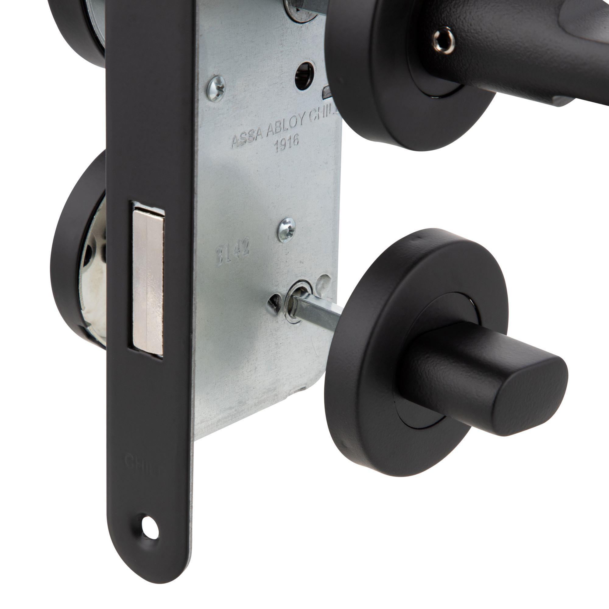 Cerradura Embutida Milano B40 Baño Negro-4