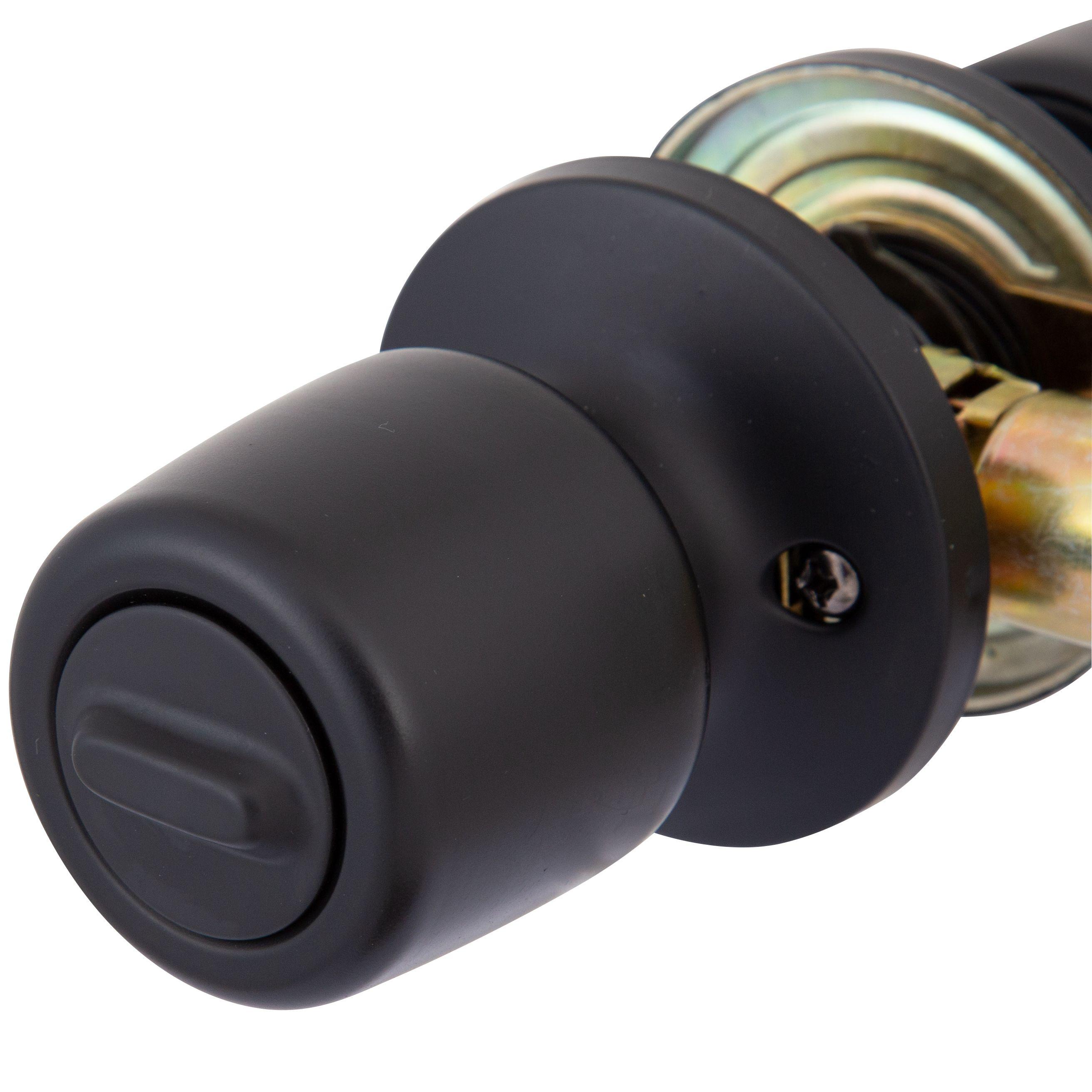 Pack Cerradura Pomo Poli Antibacterial Baño/Dormitorio Negro-3