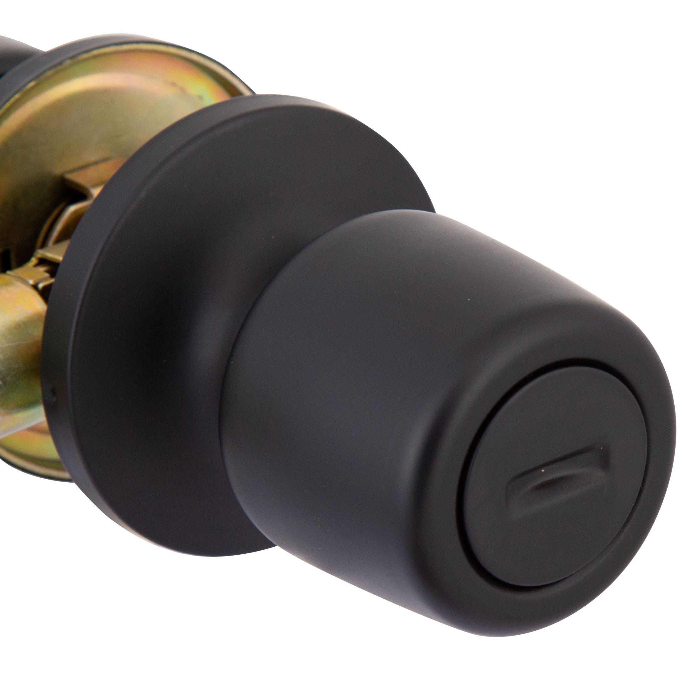 Pack Cerradura Pomo Poli Antibacterial Baño/Dormitorio Negro-4