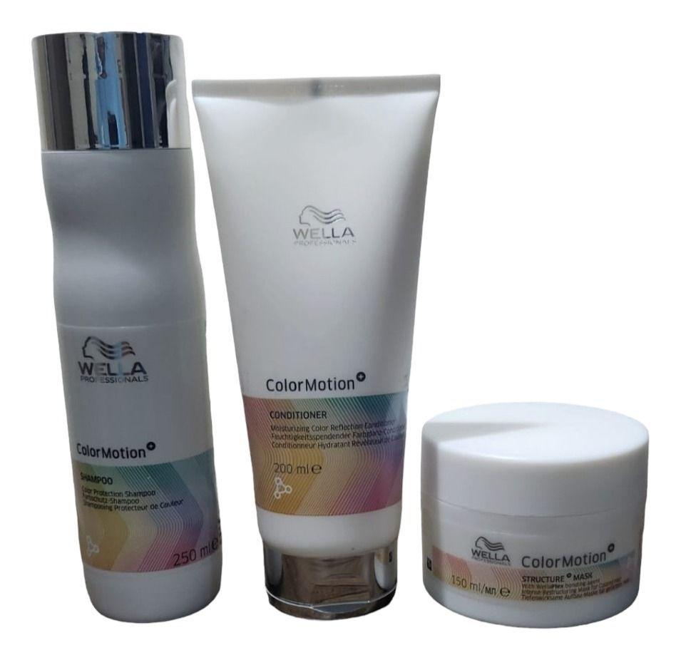 Kit Wella Color Motion+ Shampoo 250 Ml Mask 150ml Acondicionador 200ml-0