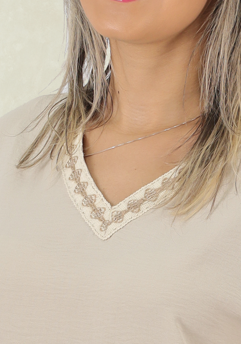 Bluson  Aplic. Macrame Beige Tentation-2