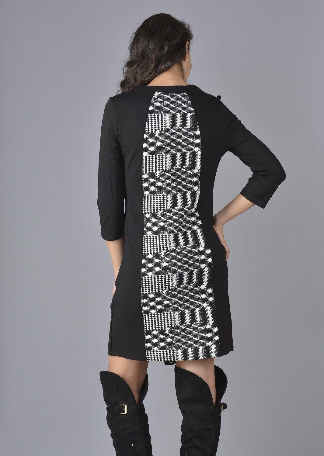 Vestido aplicación cierre negro-2
