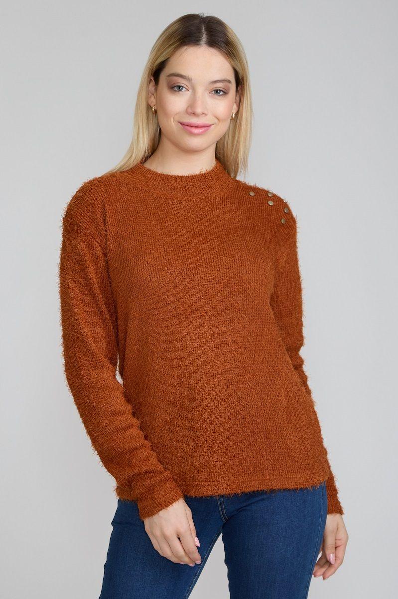 Sweater Peludo Camel Tentation  -0