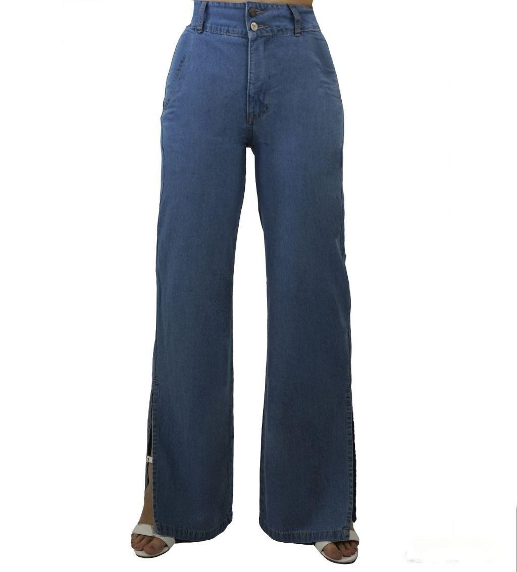 Jeans palazzo tiro alto push up-1