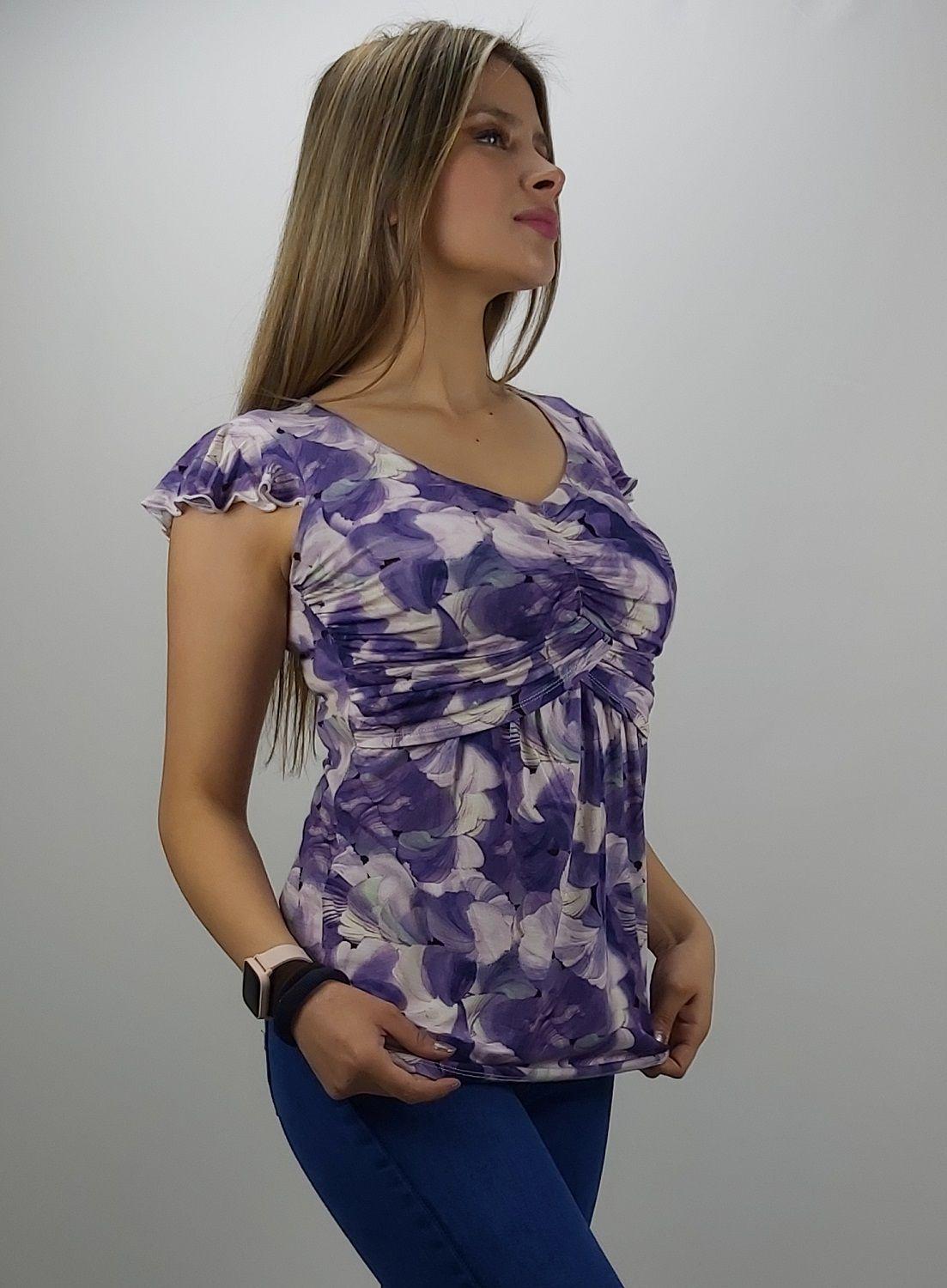 Polera manga mariposa lila-2