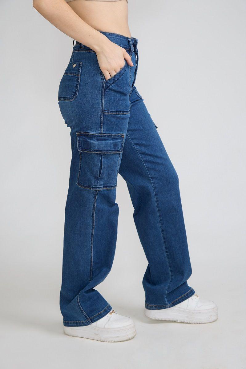 Jeans Cargo Push Up Azul Tentation-2