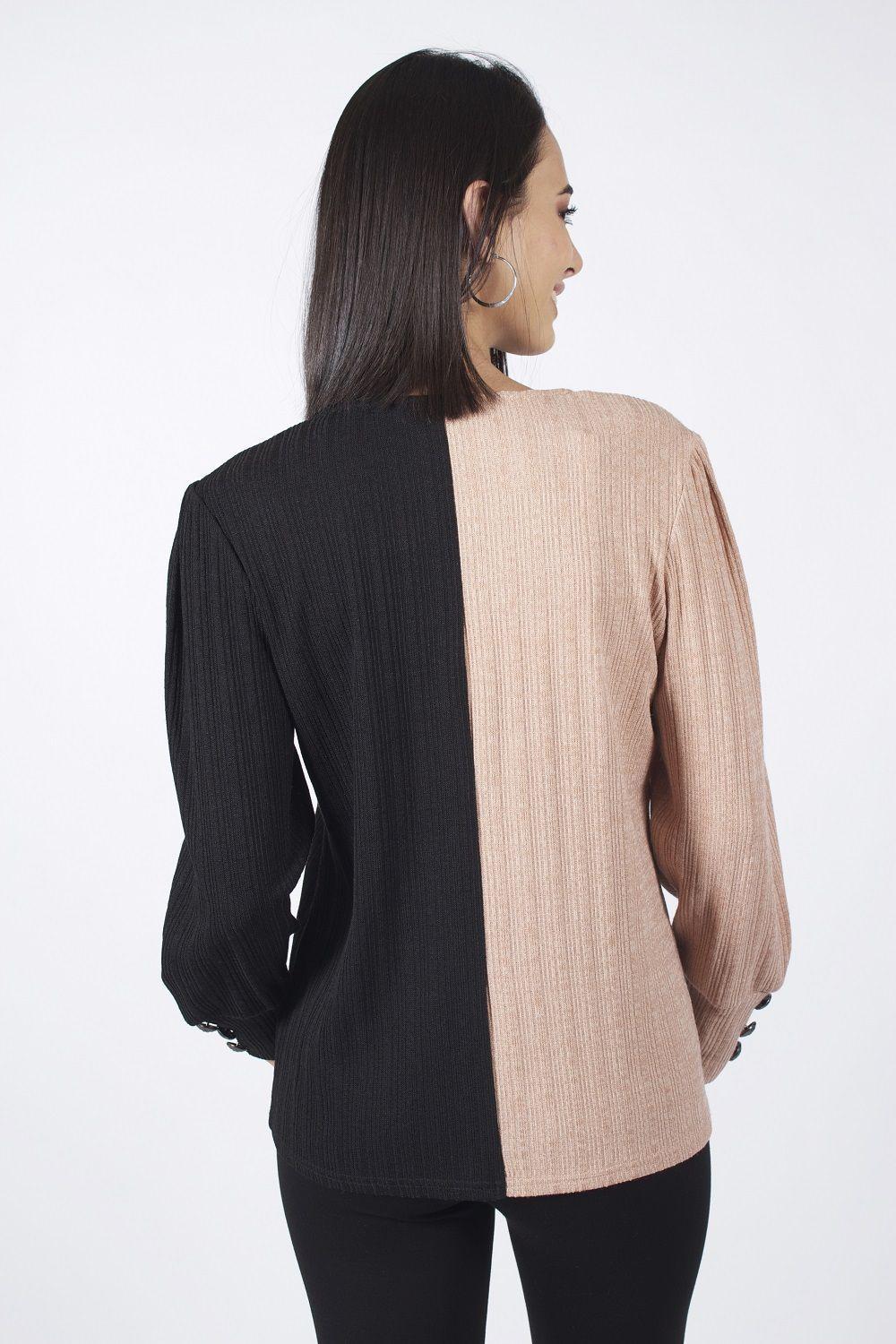 Sweater bicolor beige-1