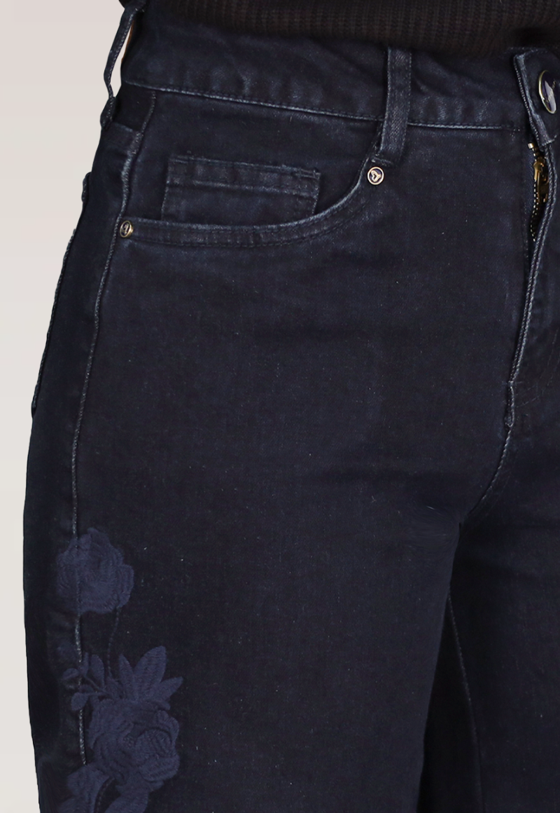 WIDE LEG BORDADO LATERAL T.ALTO Black blue-2