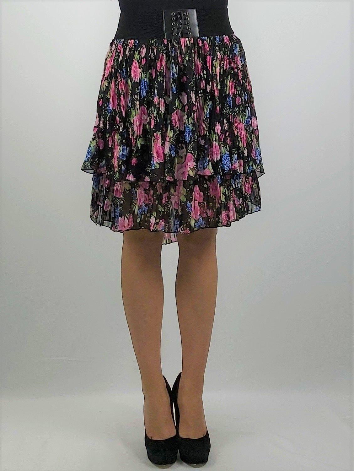 Falda chiffon estampado flor-0