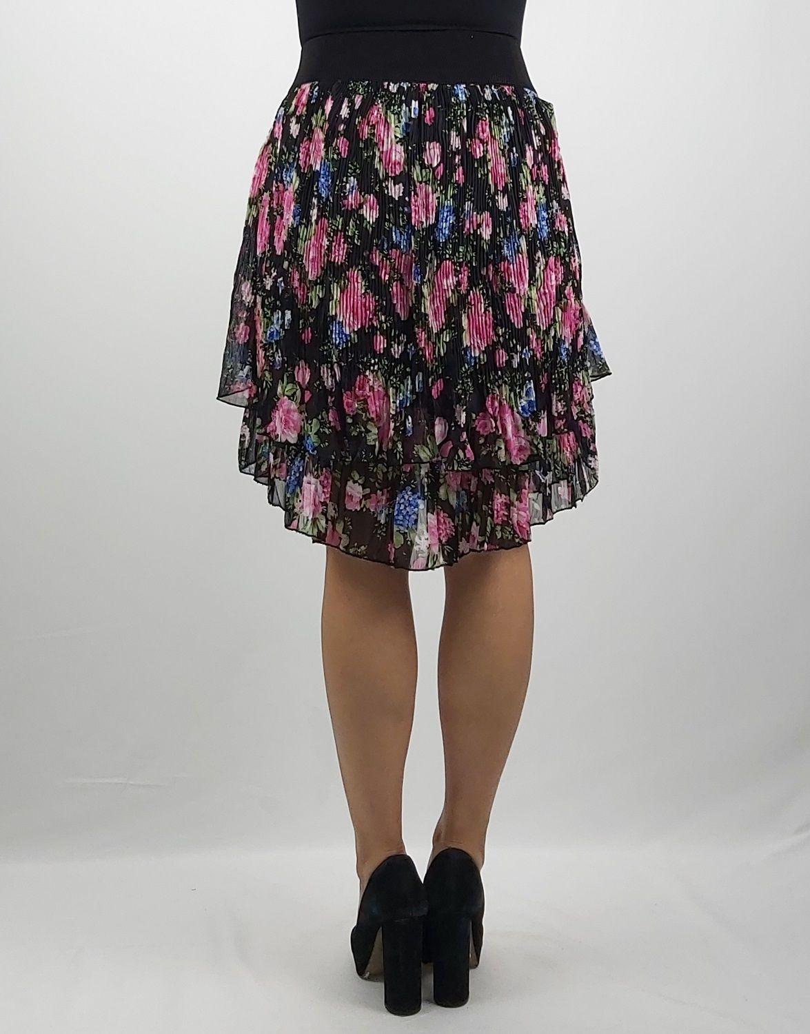 Falda chiffon estampado flor-2