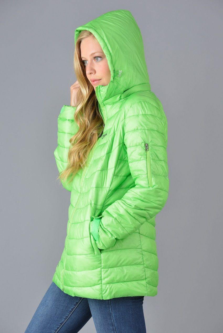 Parka cadera cuello piel verde-1