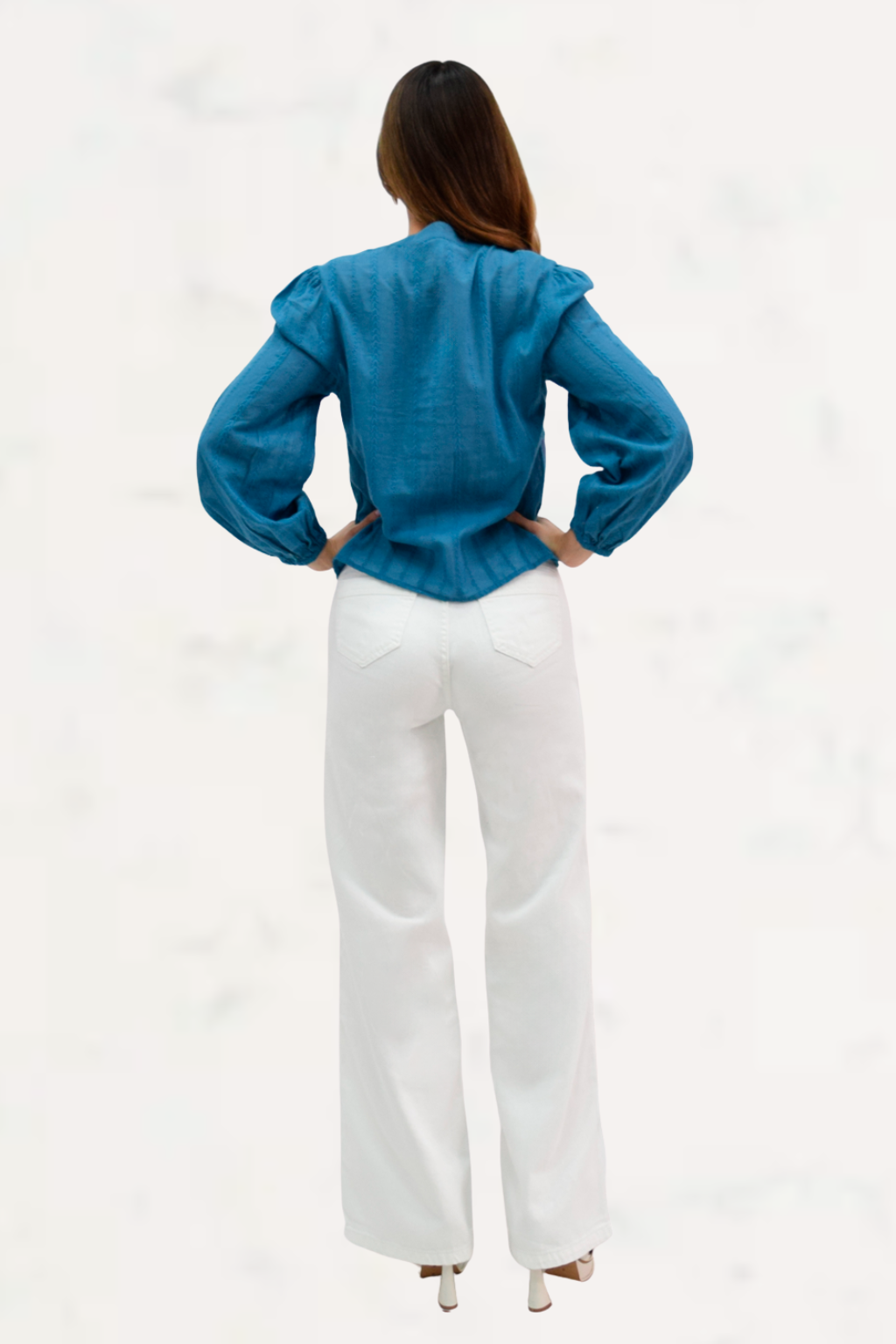 Wide Leg  Blanco Con Estrellas Rigido-1